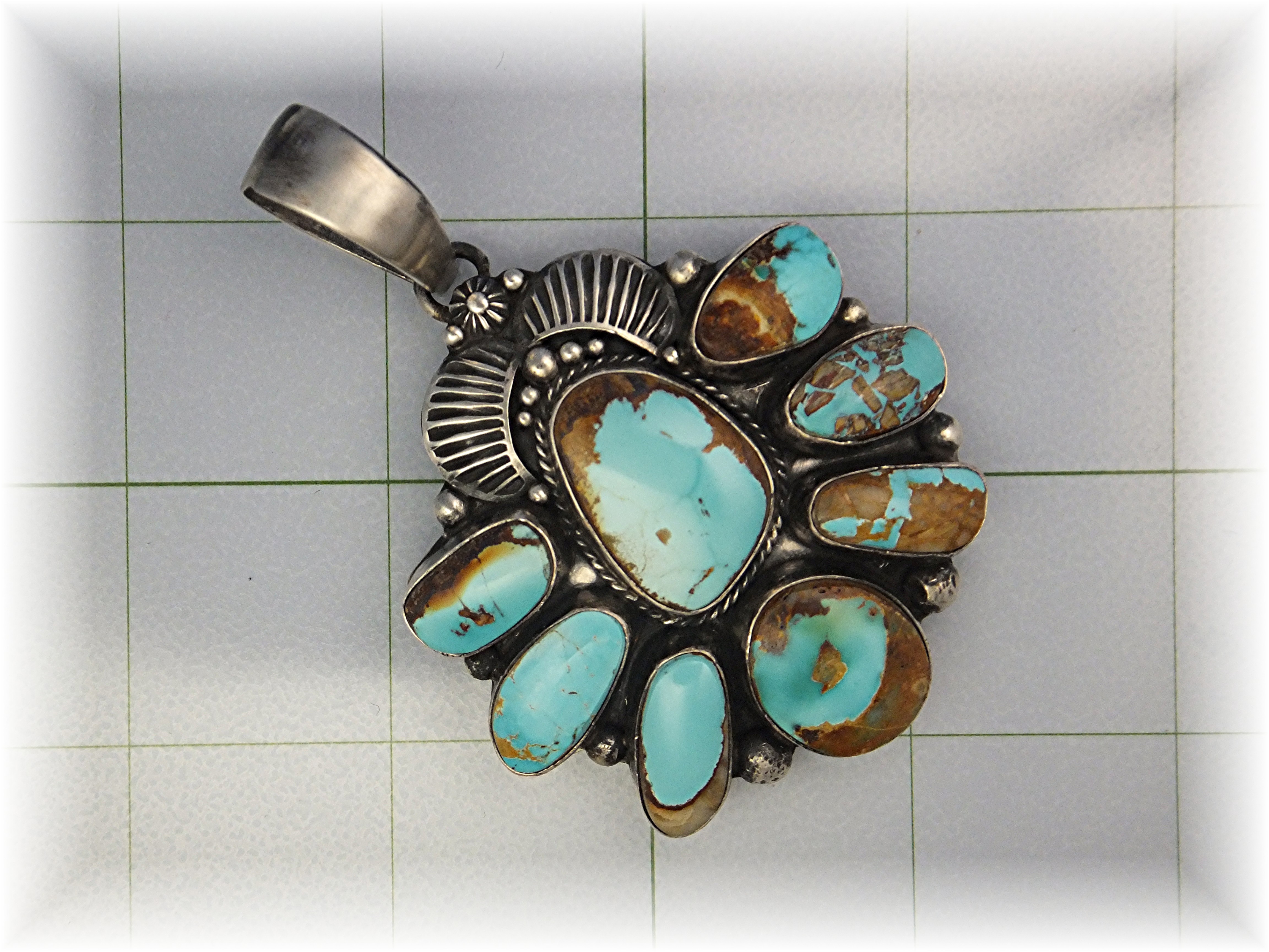 Pendant Sterling Silver Kingman Turquoise Emmer Thompso