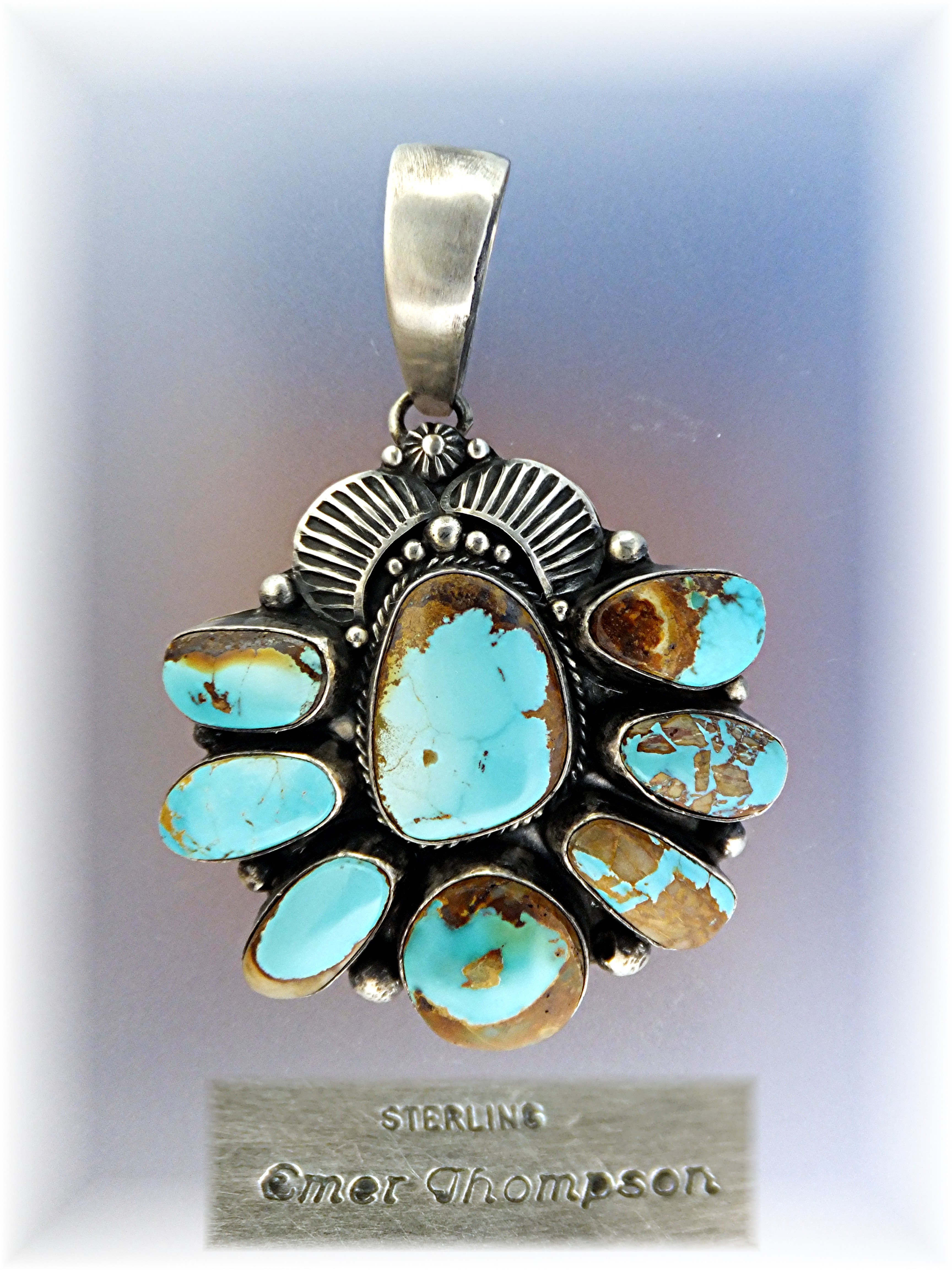 Pendant Sterling Silver Kingman Turquoise Emmer Thompso