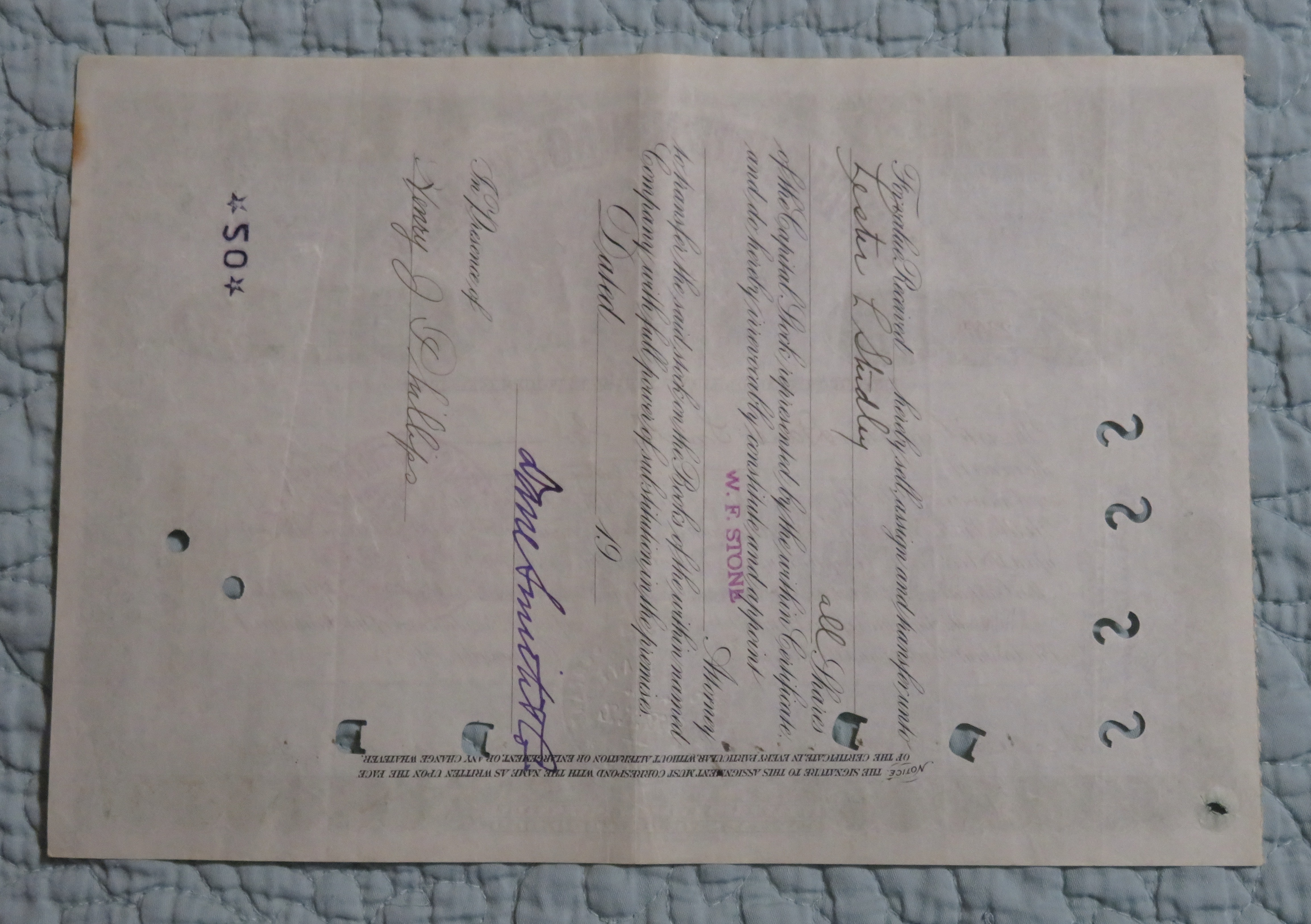 1907 North Butte Mining Company Stock Certificate