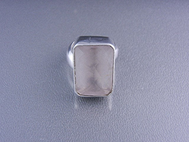 Charles Albert Rose Quartz Sterling Silver Ring