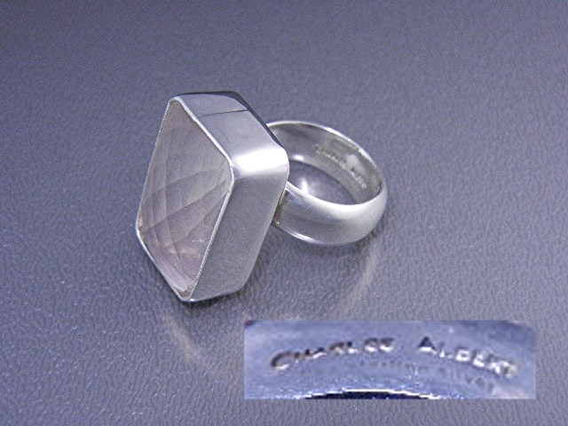 Charles Albert Rose Quartz Sterling Silver Ring