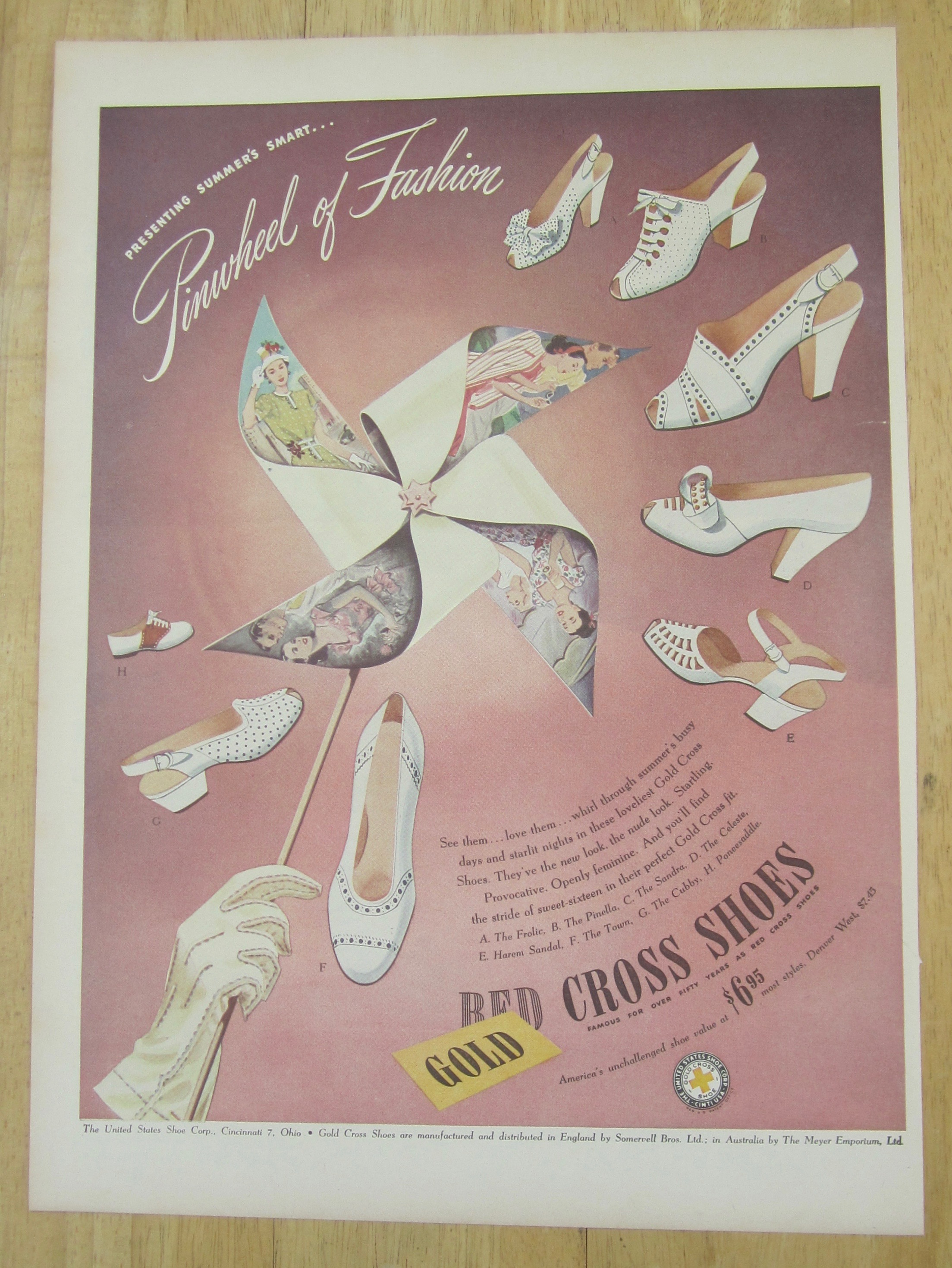 1945 Red Cross Shoes with Pinwheel of Fashion
