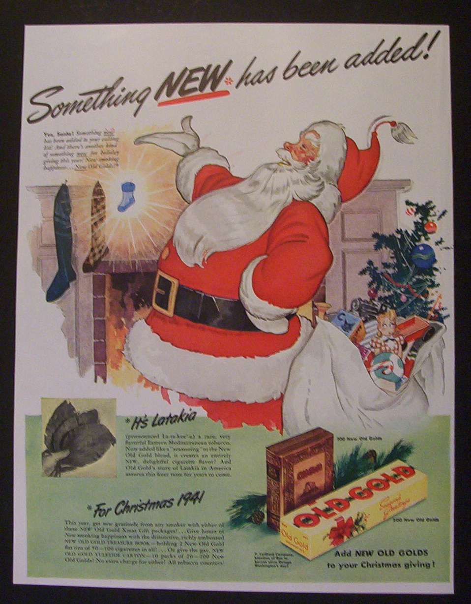 1941 Old Gold Cigarettes with Santa Claus