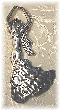 3 1/2 Inc Sterling Silver Flamengo Dancer Pin