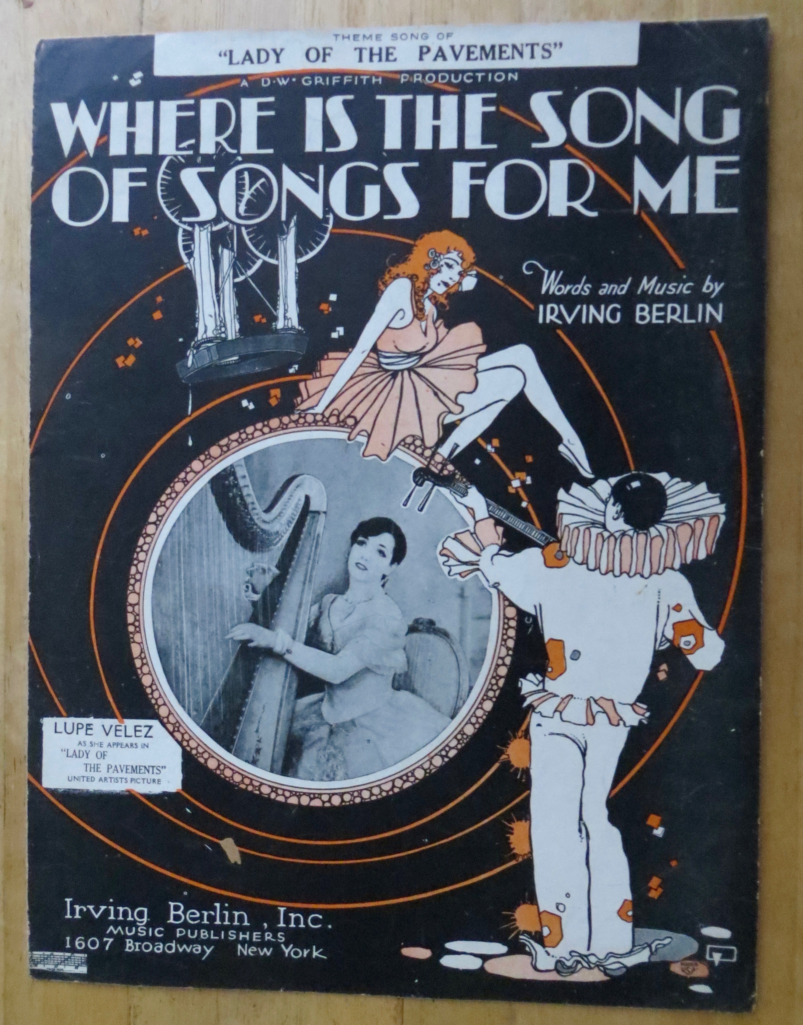 1928 Where Is The Song Of Songs For Me Sheet Music
