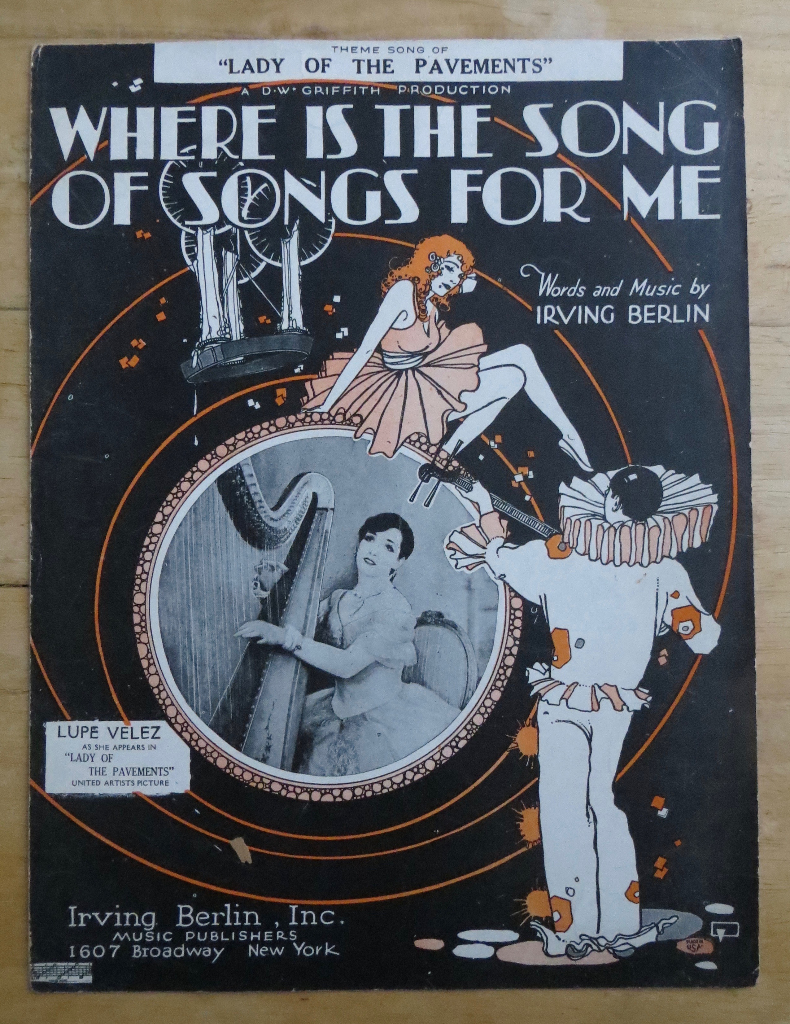 1928 Where Is The Song Of Songs For Me Sheet Music