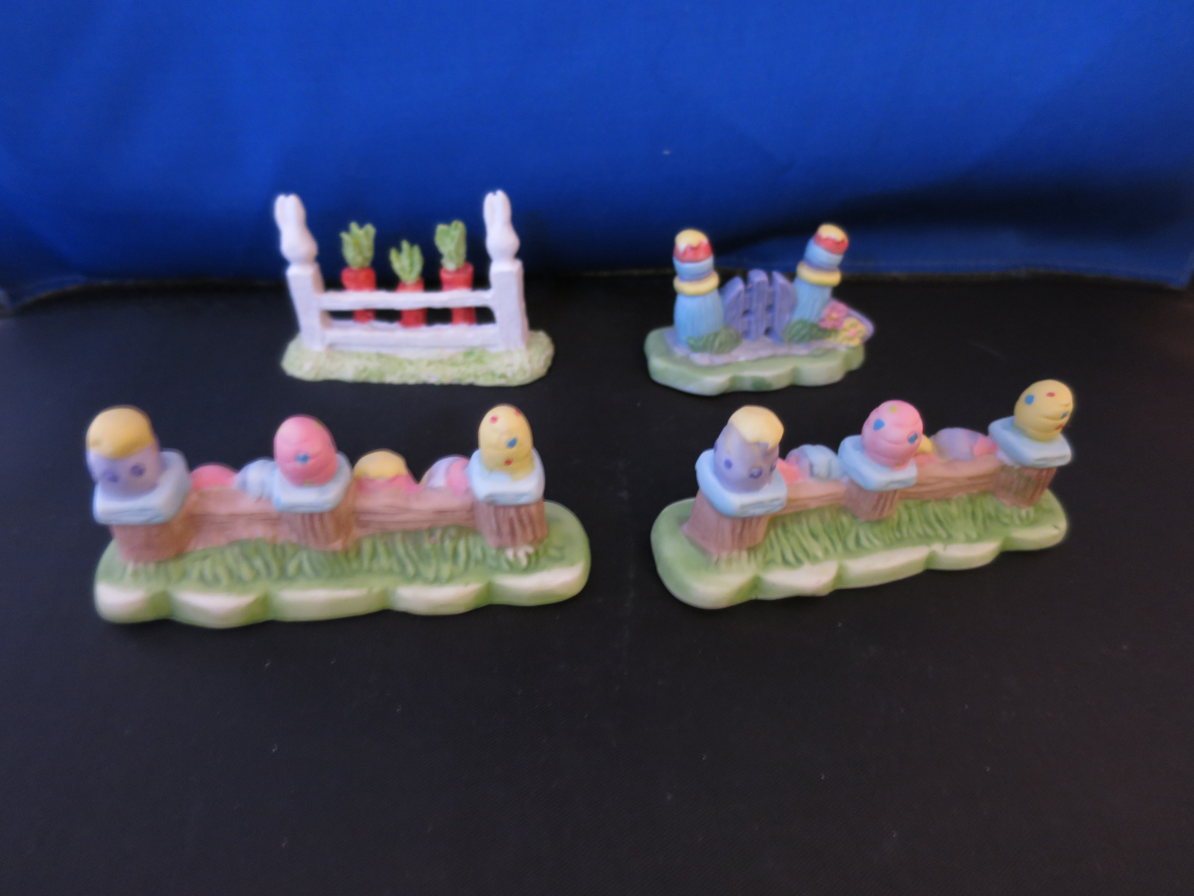 Miniature Easter Village Fence Accessory Egg set of 4