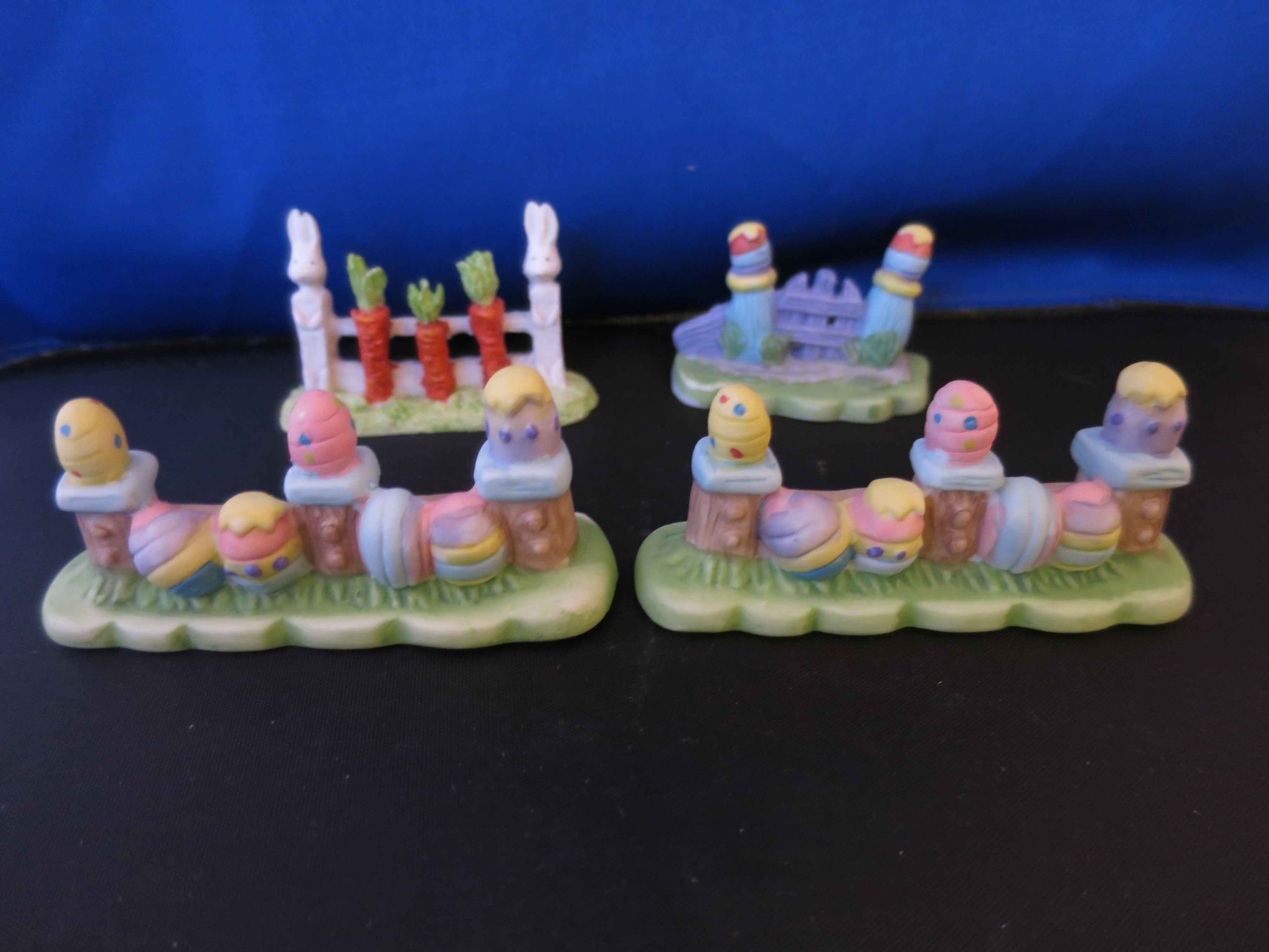 Miniature Easter Village Fence Accessory Egg set of 4