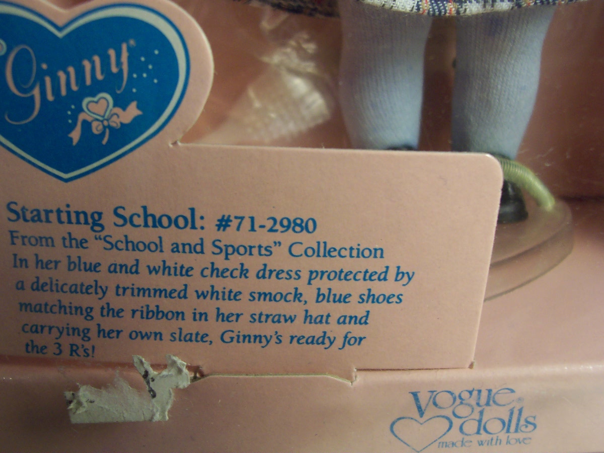 Ginny Vogue Doll Starting School 1988
