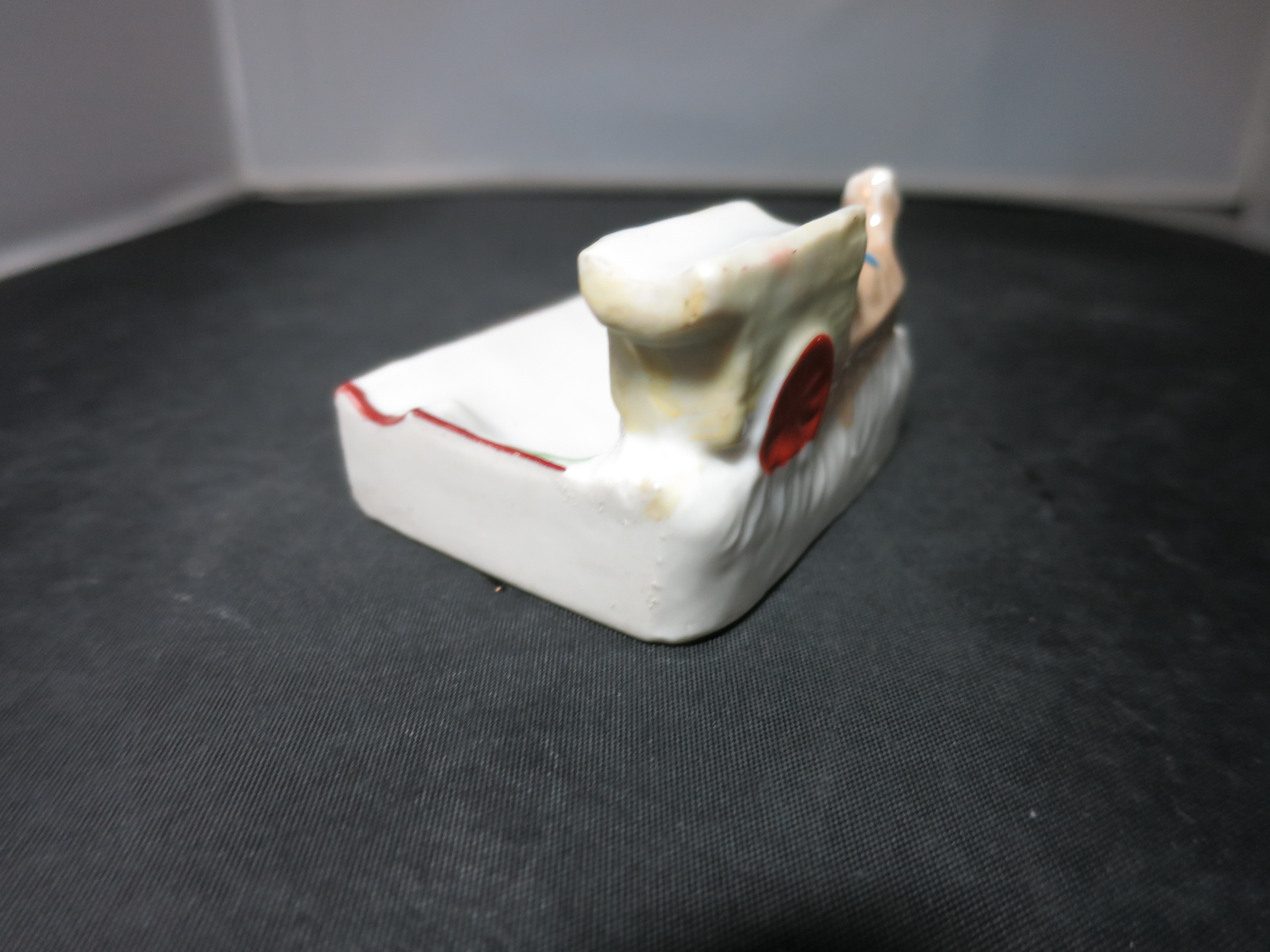 Donkey Pulling Cart Lusterware Ashtray Japan