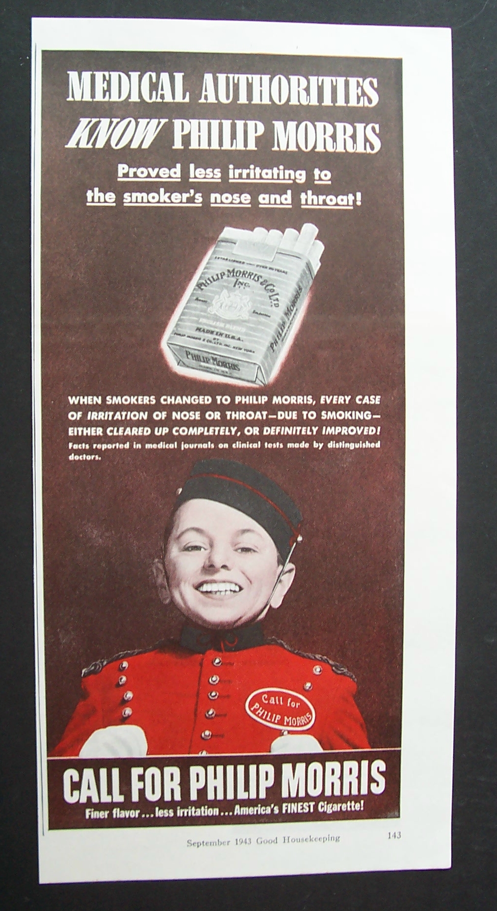 1943 Philip Morris Cigarettes w/Bellboy (Philip Morris)