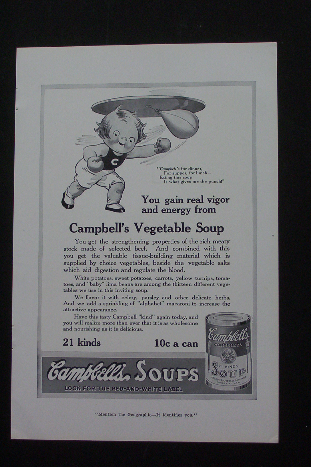 1916 Campbell Soup with Campbell Kid Punching Bag