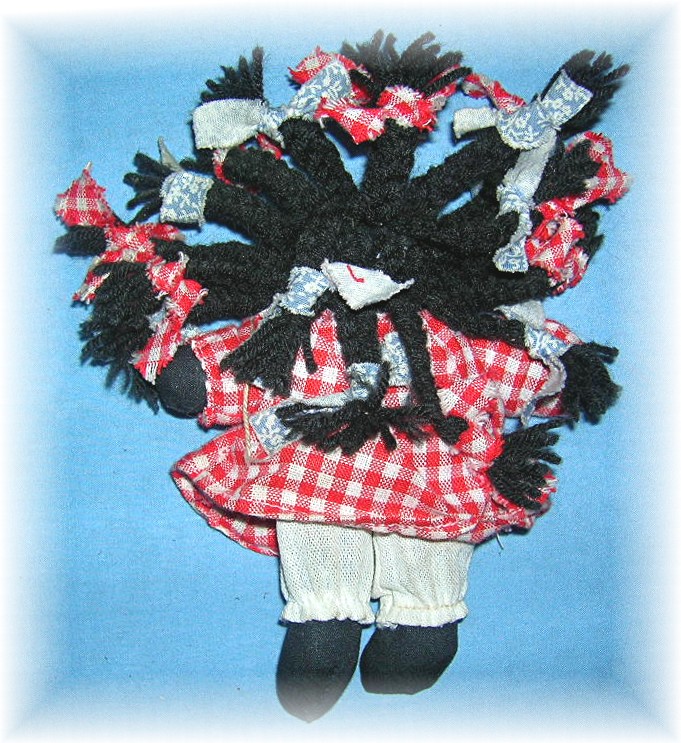Black Cloth Doll 50s Handmade