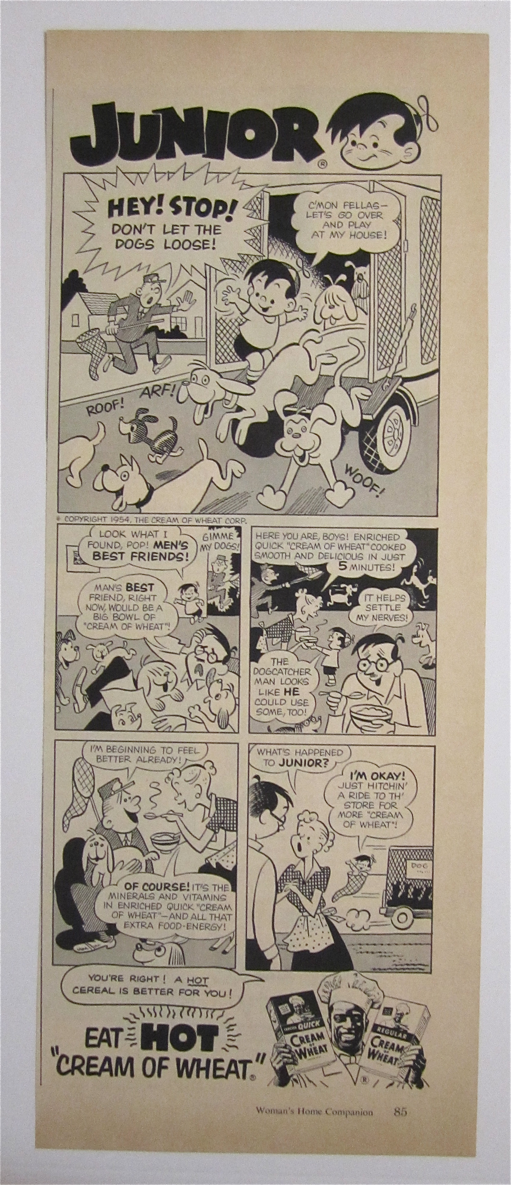 1954 Cream Of Wheat Cereal With Cartoon Of Junior