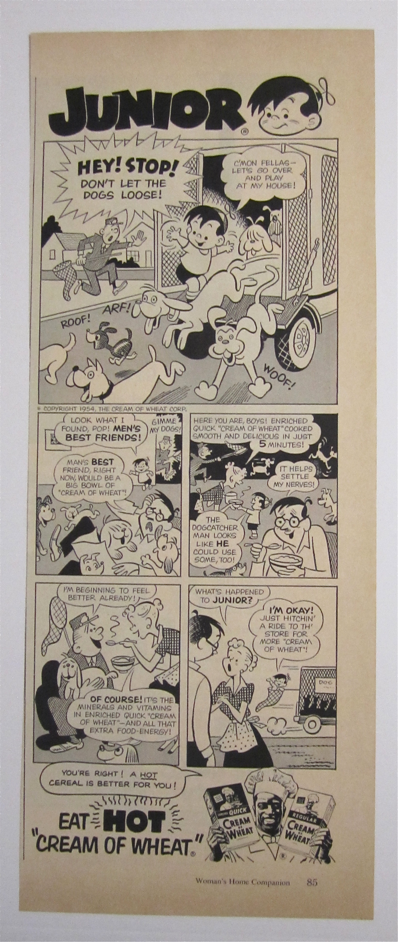 1954 Cream Of Wheat Cereal With Cartoon Of Junior