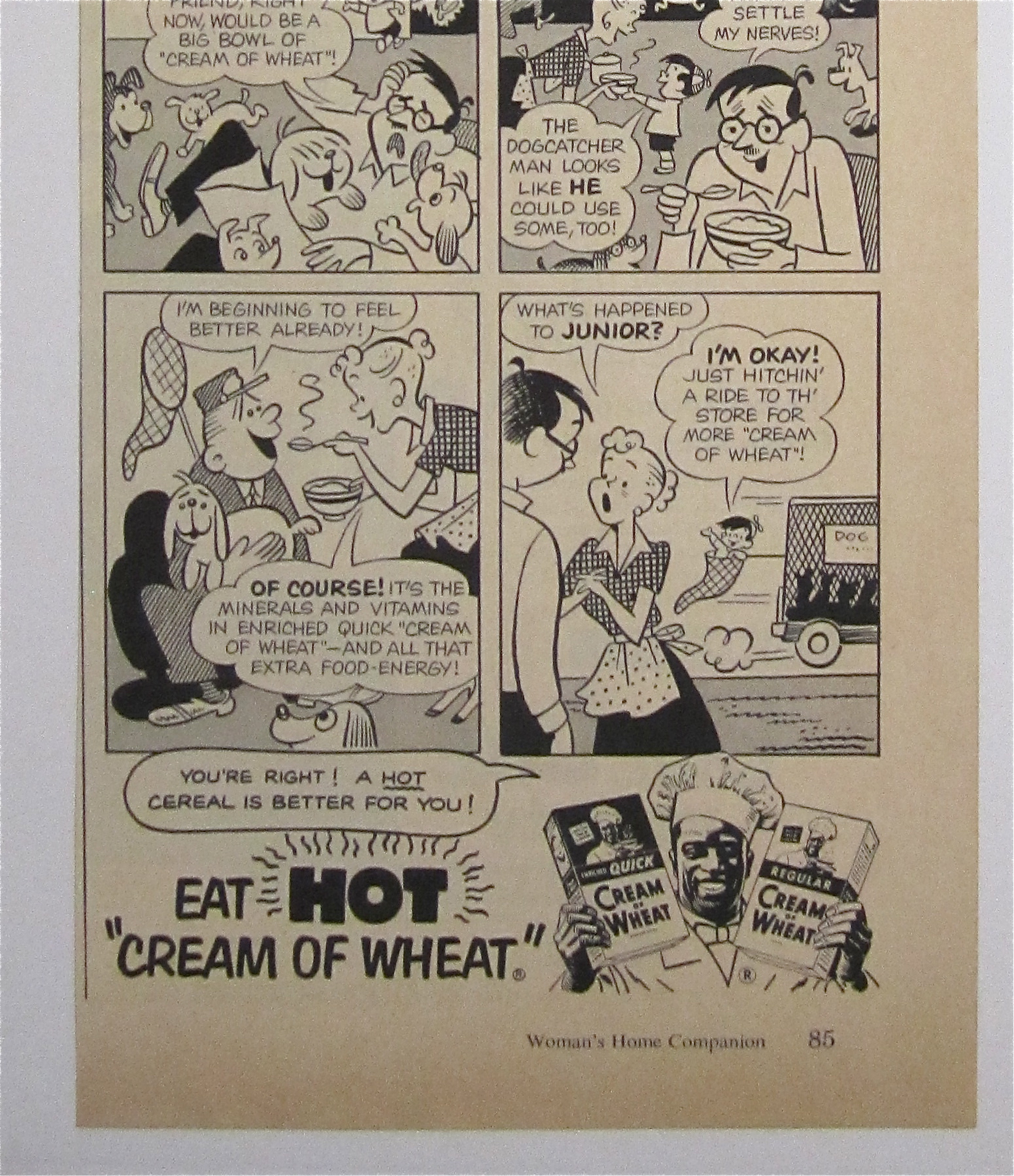 1954 Cream Of Wheat Cereal With Cartoon Of Junior