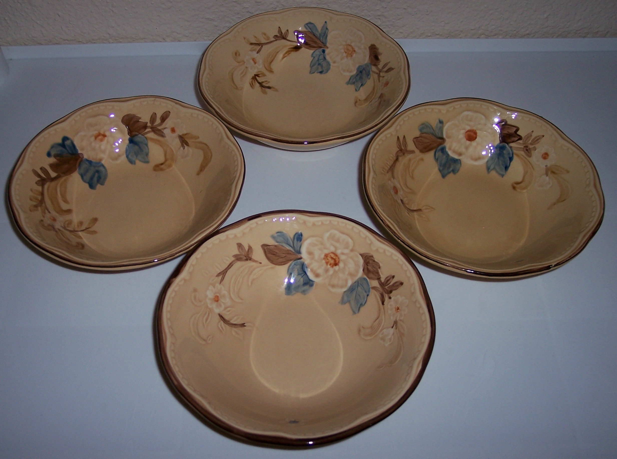 Franciscan Pottery Bouquet Set/4 Cereal Bowls!