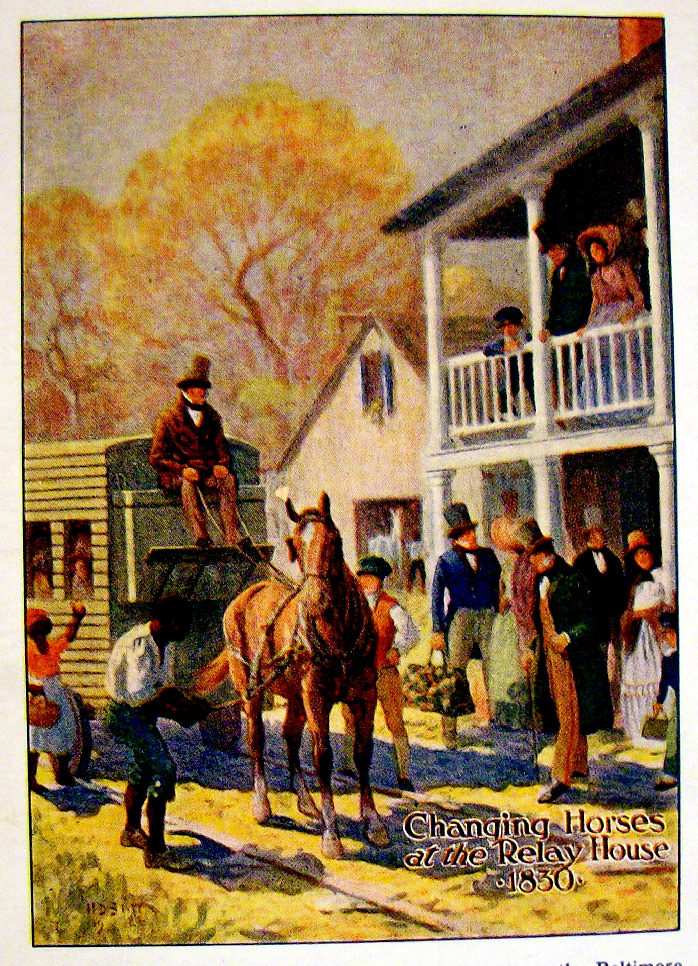 Changing Horse at the Relay House Postcard