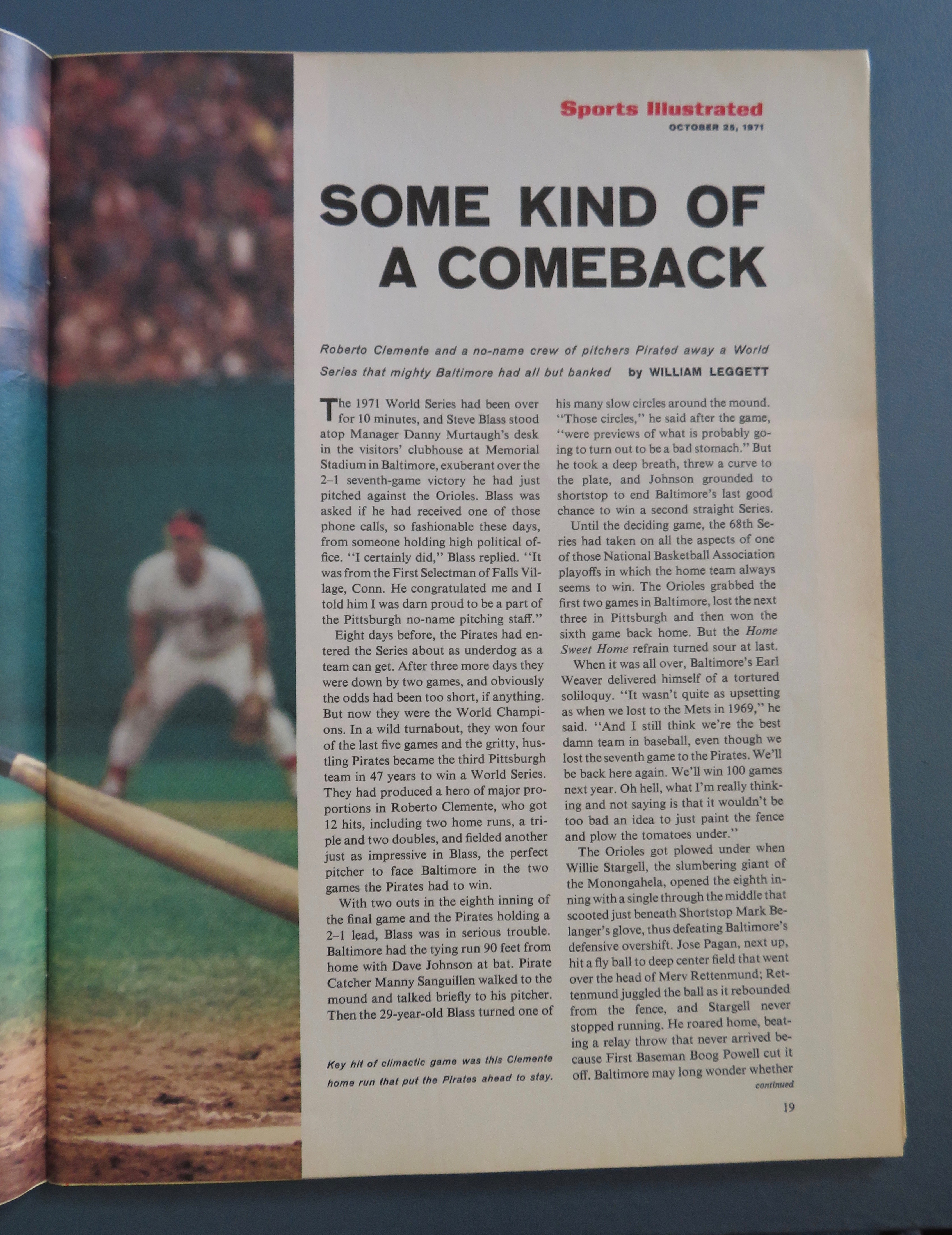Sports Illustrated Magazine October 25, 1971