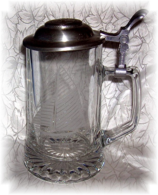 Stein Glass German Beer  With Lid