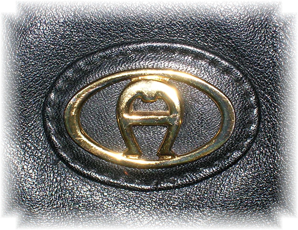 Black Leather Etienne Aigner Shoulder Bag