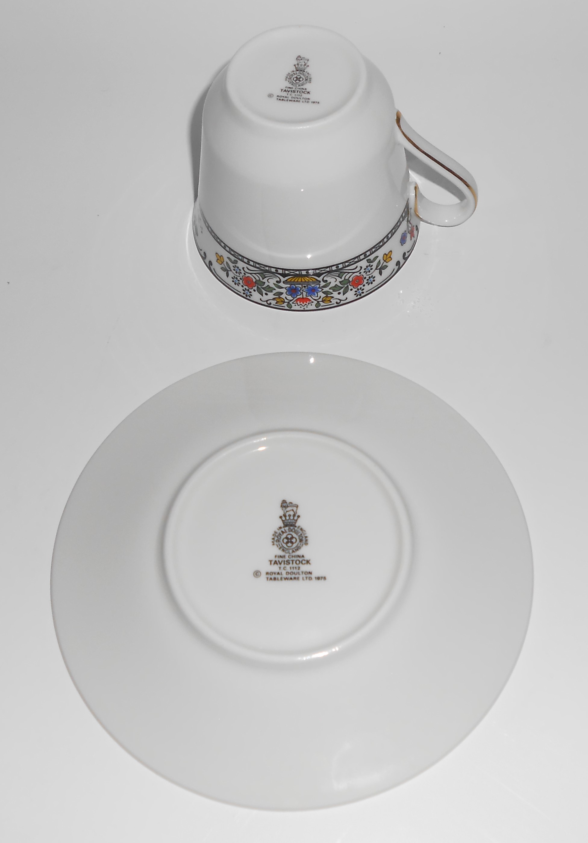 Royal Doulton China Gold Band Tavistock Cup & Saucer