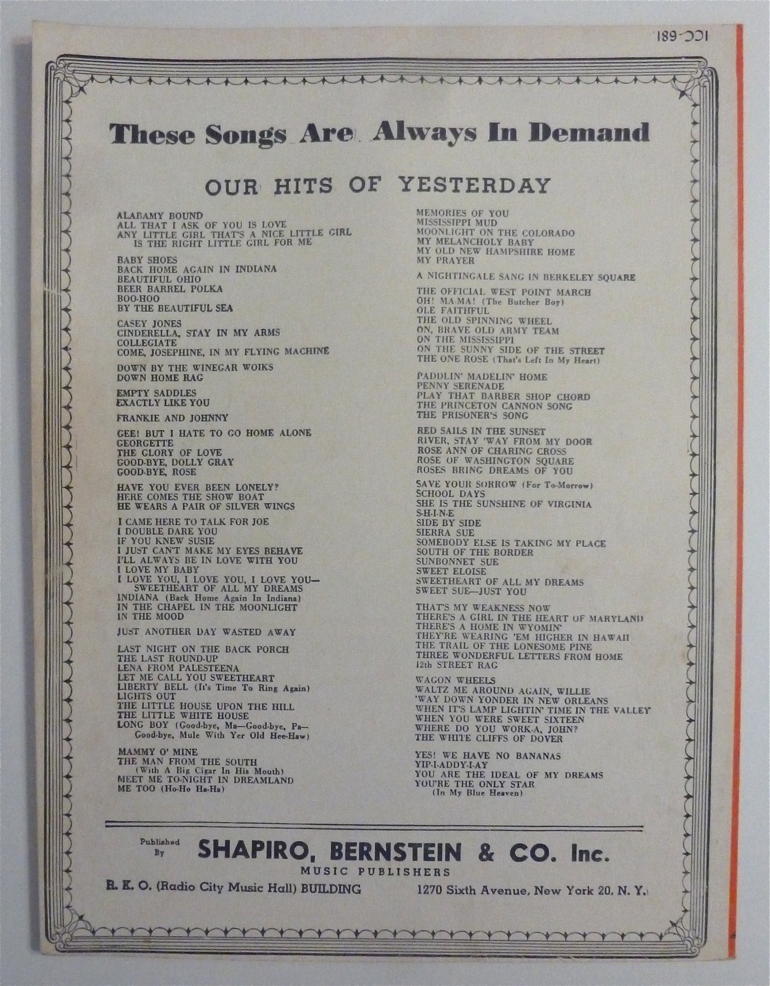 Sheet Music For 1949 Merry Go Round Waltz