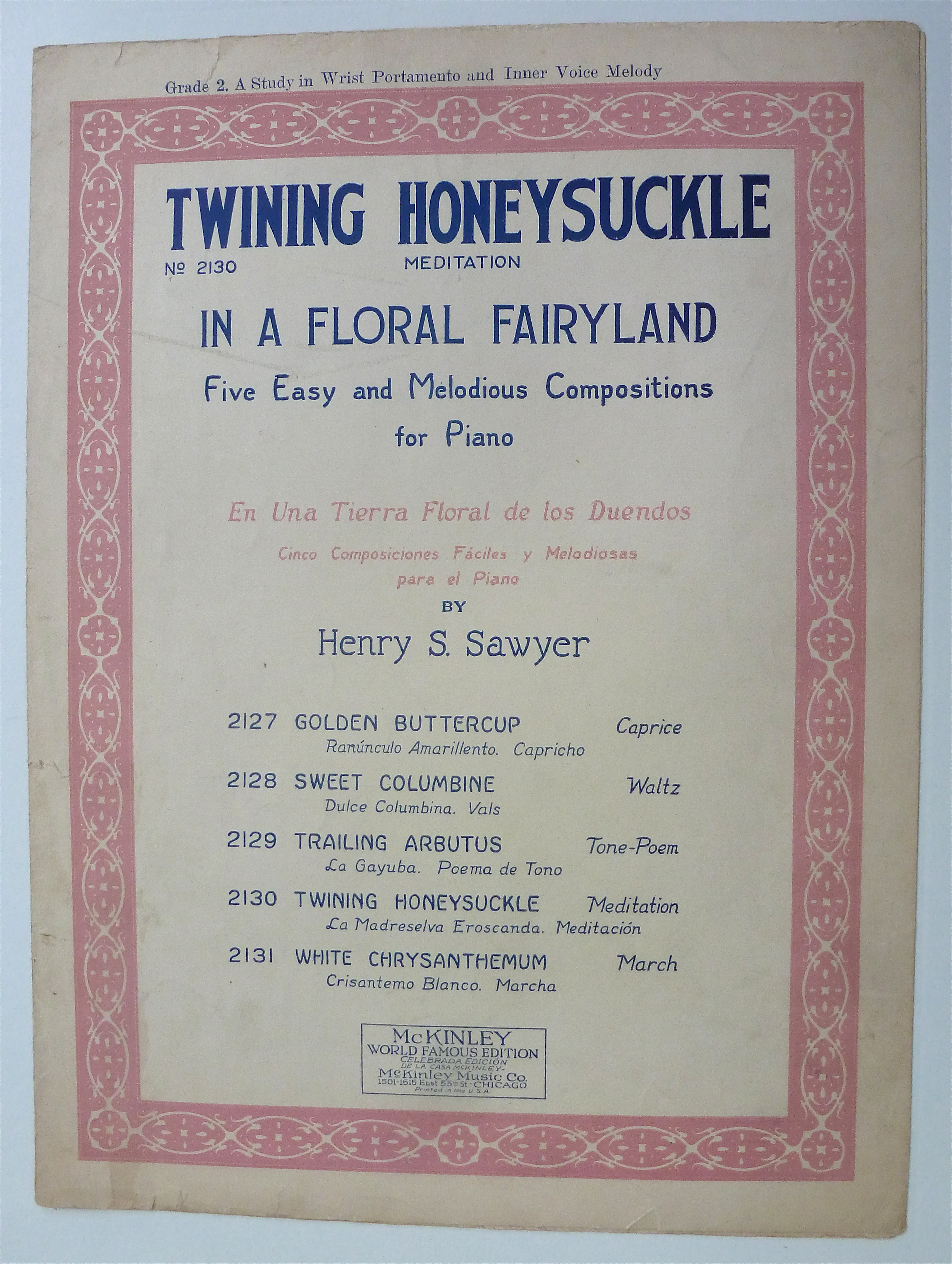 Sheet Music For 1925 Twining Honeysuckle