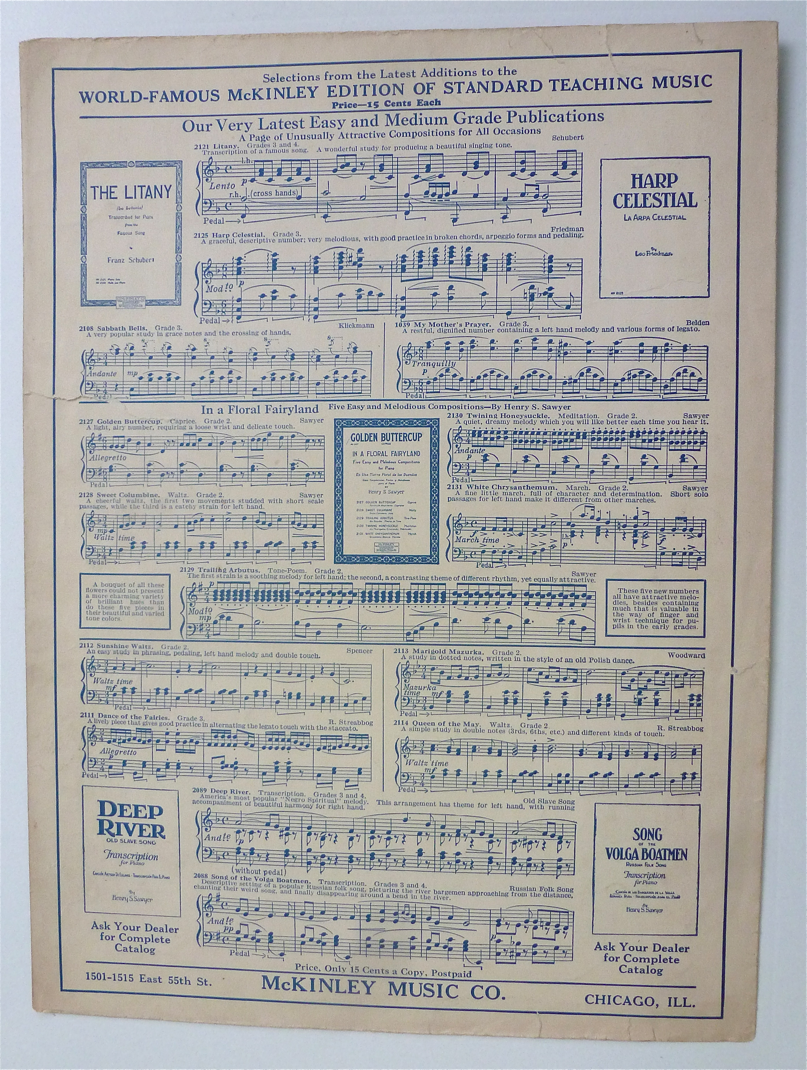 Sheet Music For 1925 Twining Honeysuckle