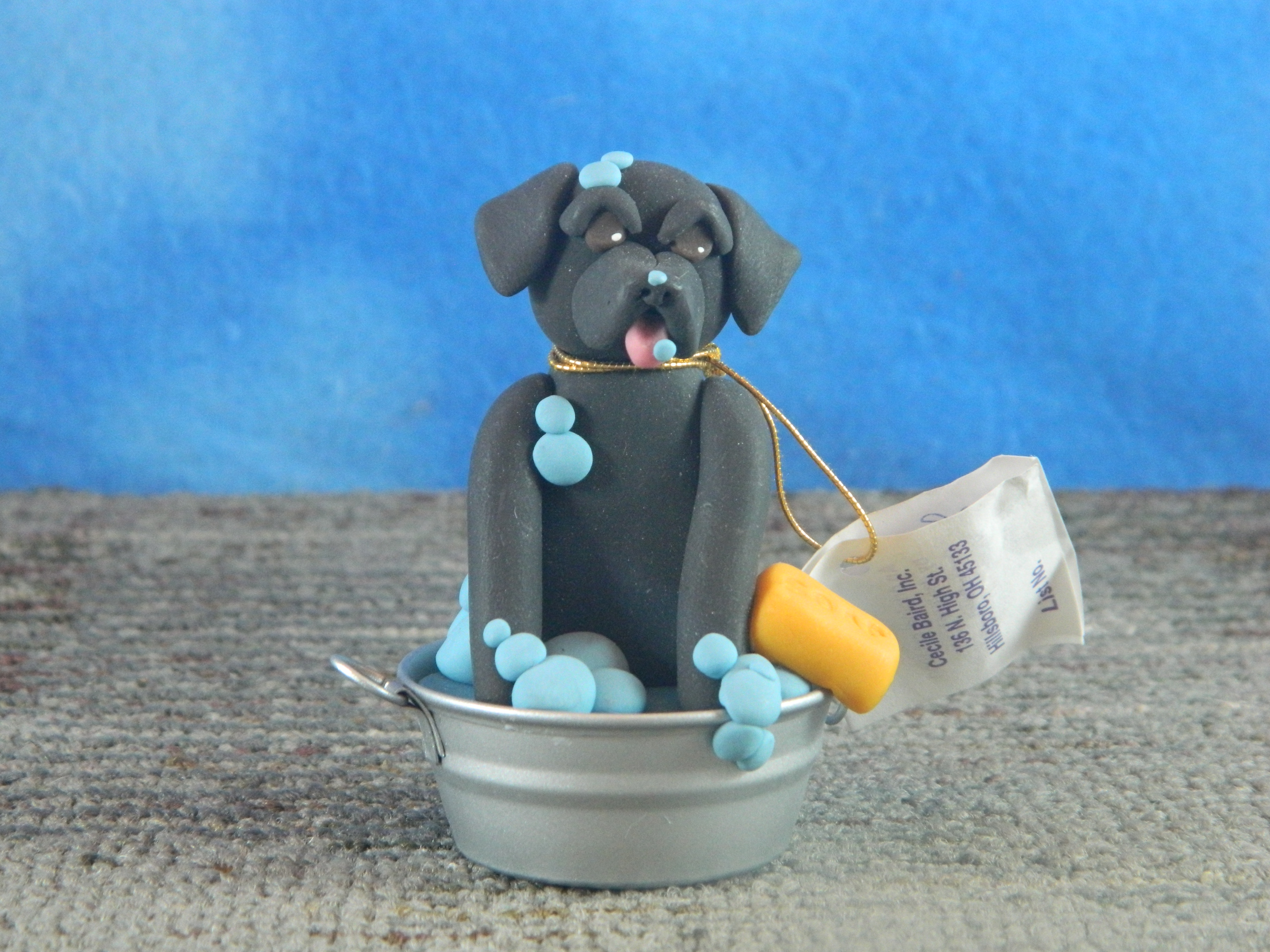 Cecile Black Lab in a Tub