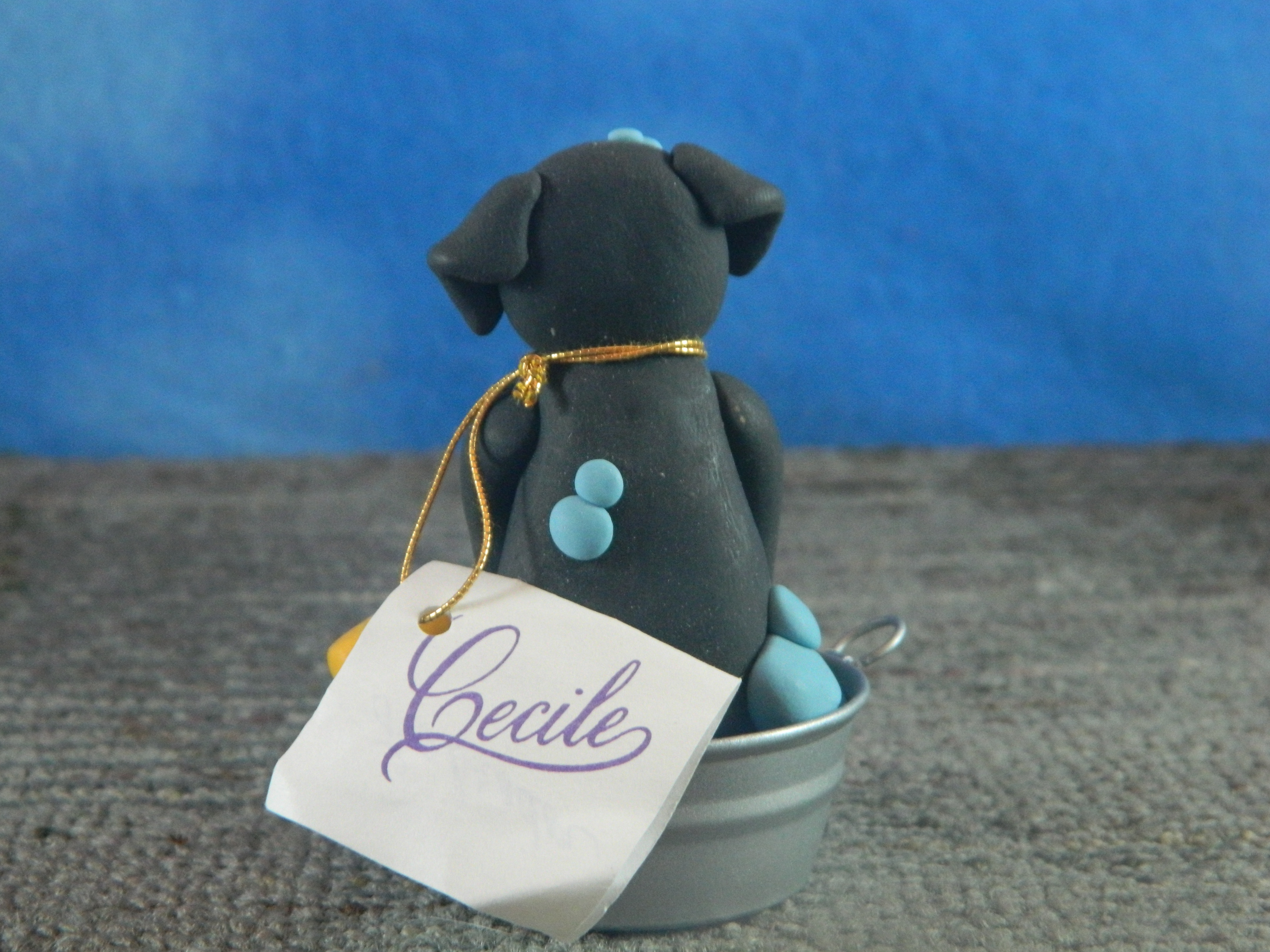 Cecile Black Lab in a Tub