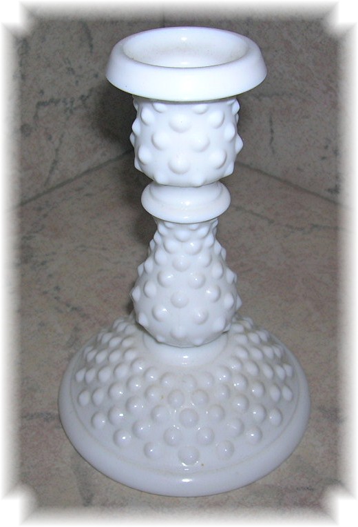 Fenton Hobnail Milkglass Candle Stick Holders