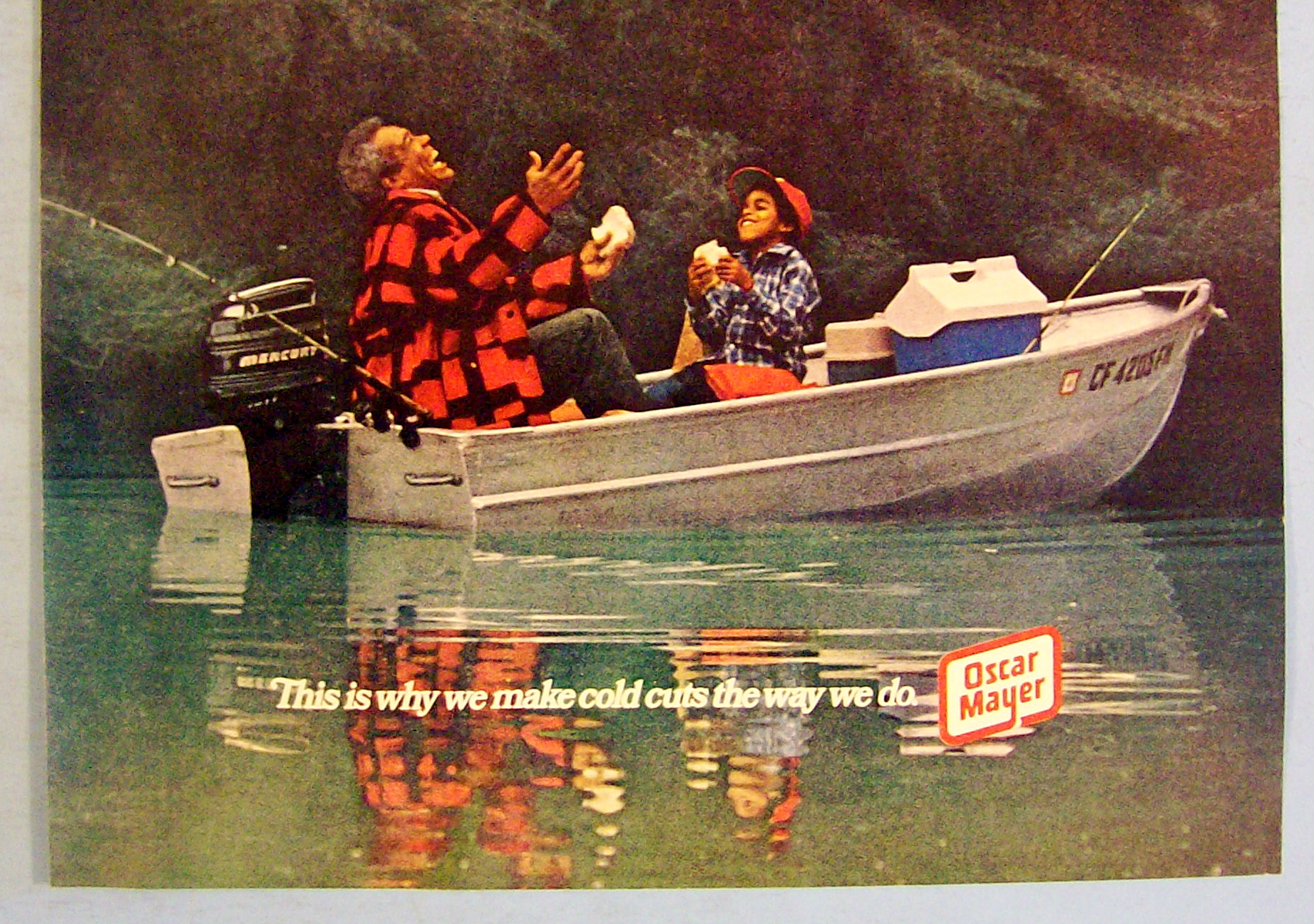 1977 Oscar Mayer w/Man & Boy Fishing on Boat w/Sandwich