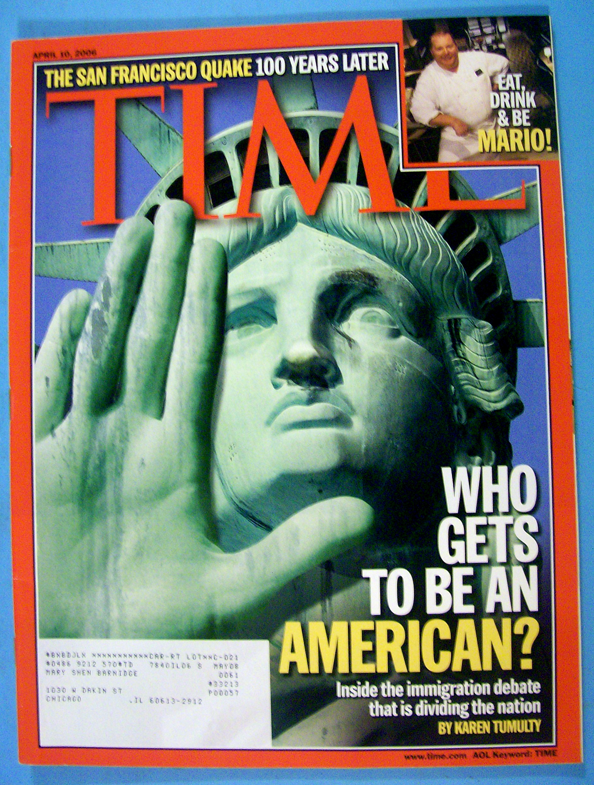 Time Magazine April 10, 2006 Who Gets To Be An American