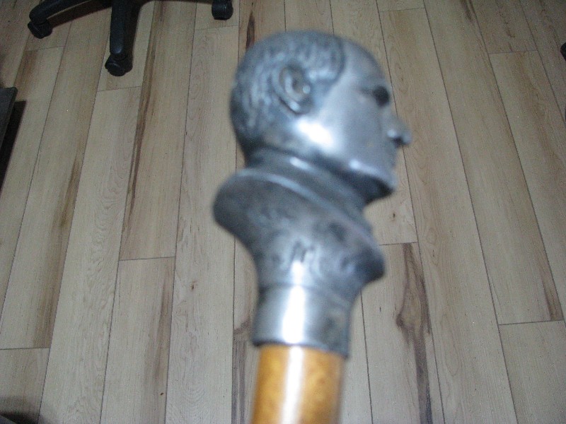 Vintage Cast Metal Bust of President Mc Kinley Walking Cane