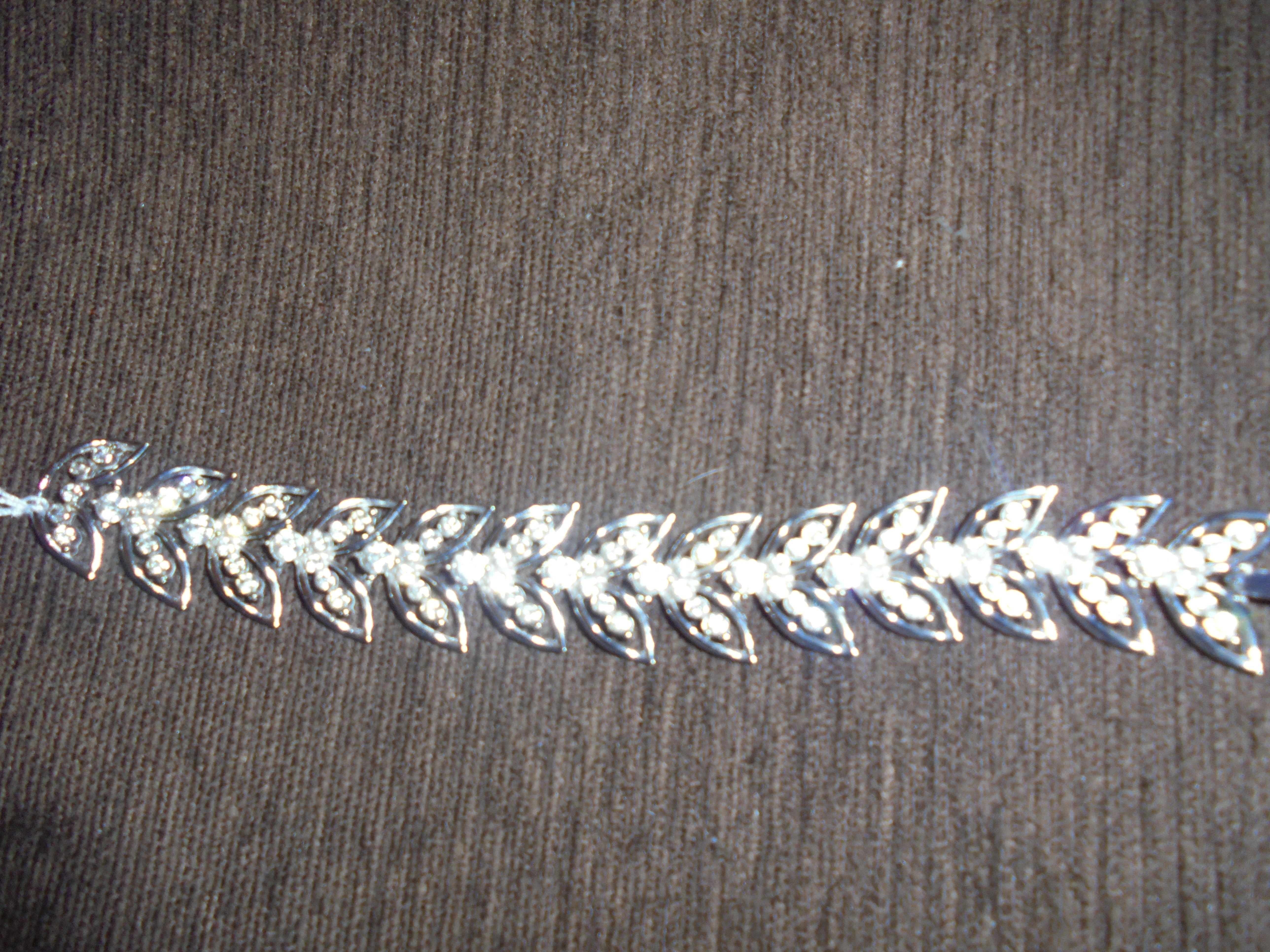 Vintage Rhinestone Bracelet Silver Tone