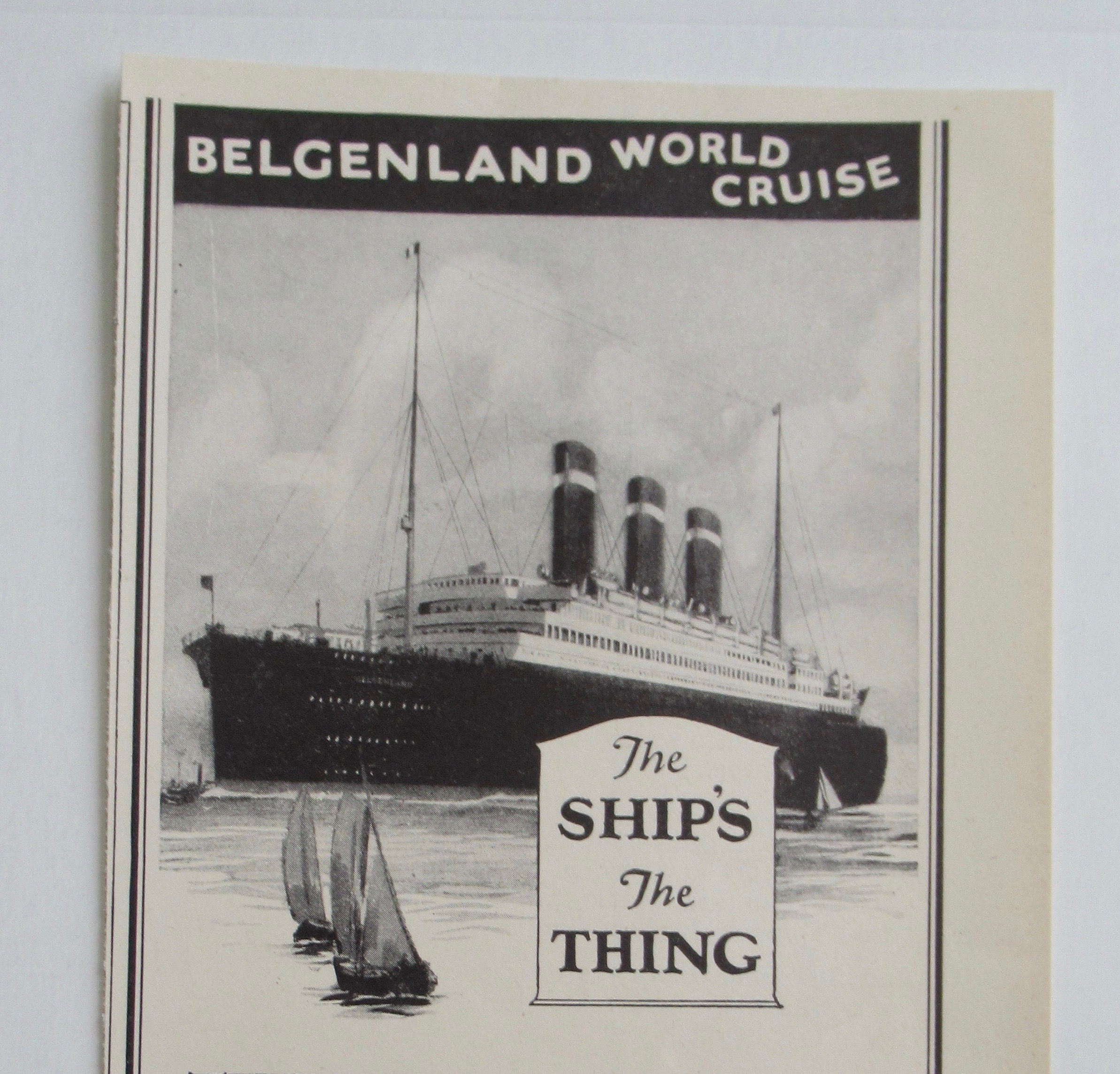 1926 Red Star Line with Belgenland World Cruise