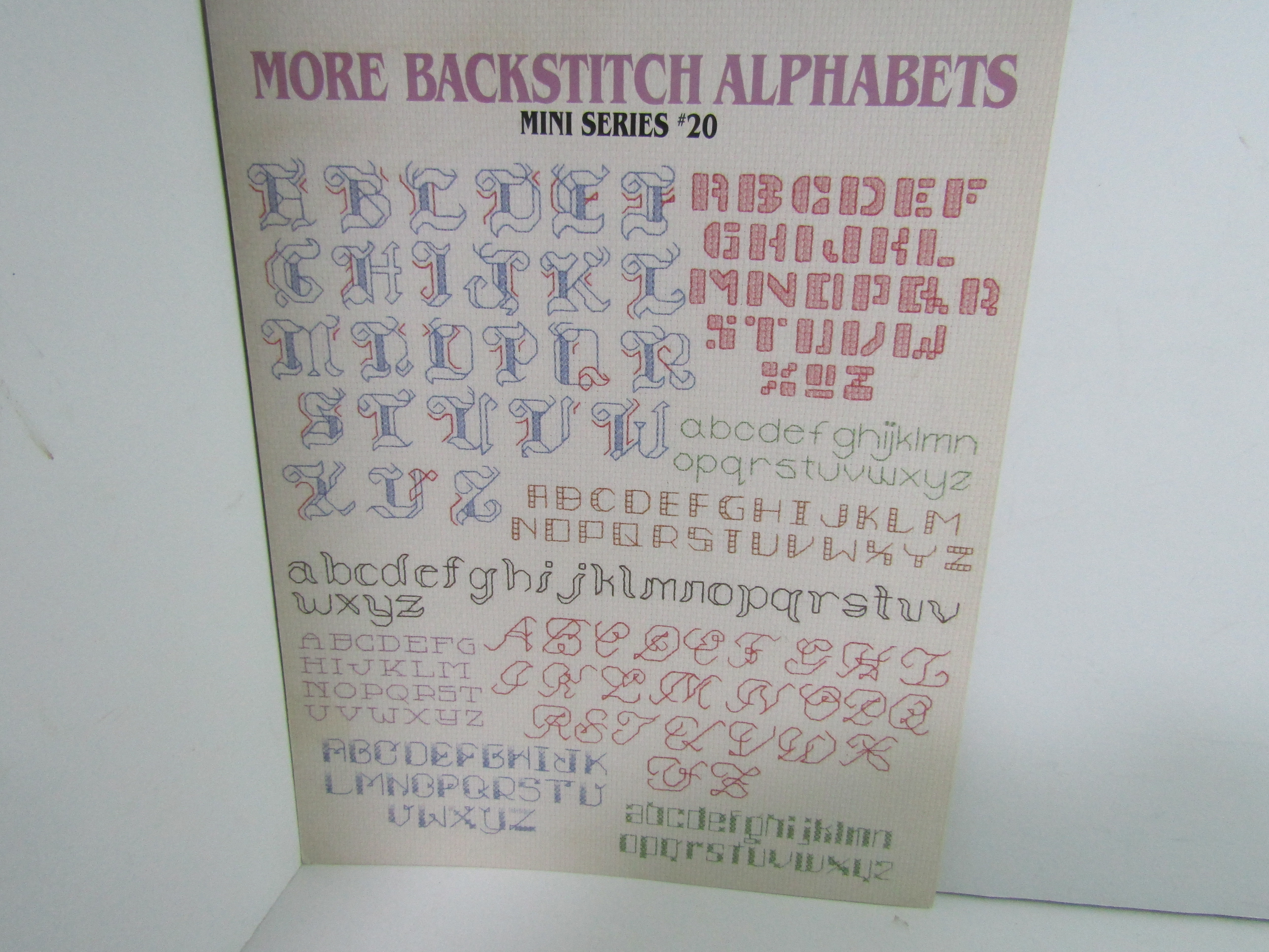 Leisure Arts Backstitch Alphabet #20 Mini Series  #705