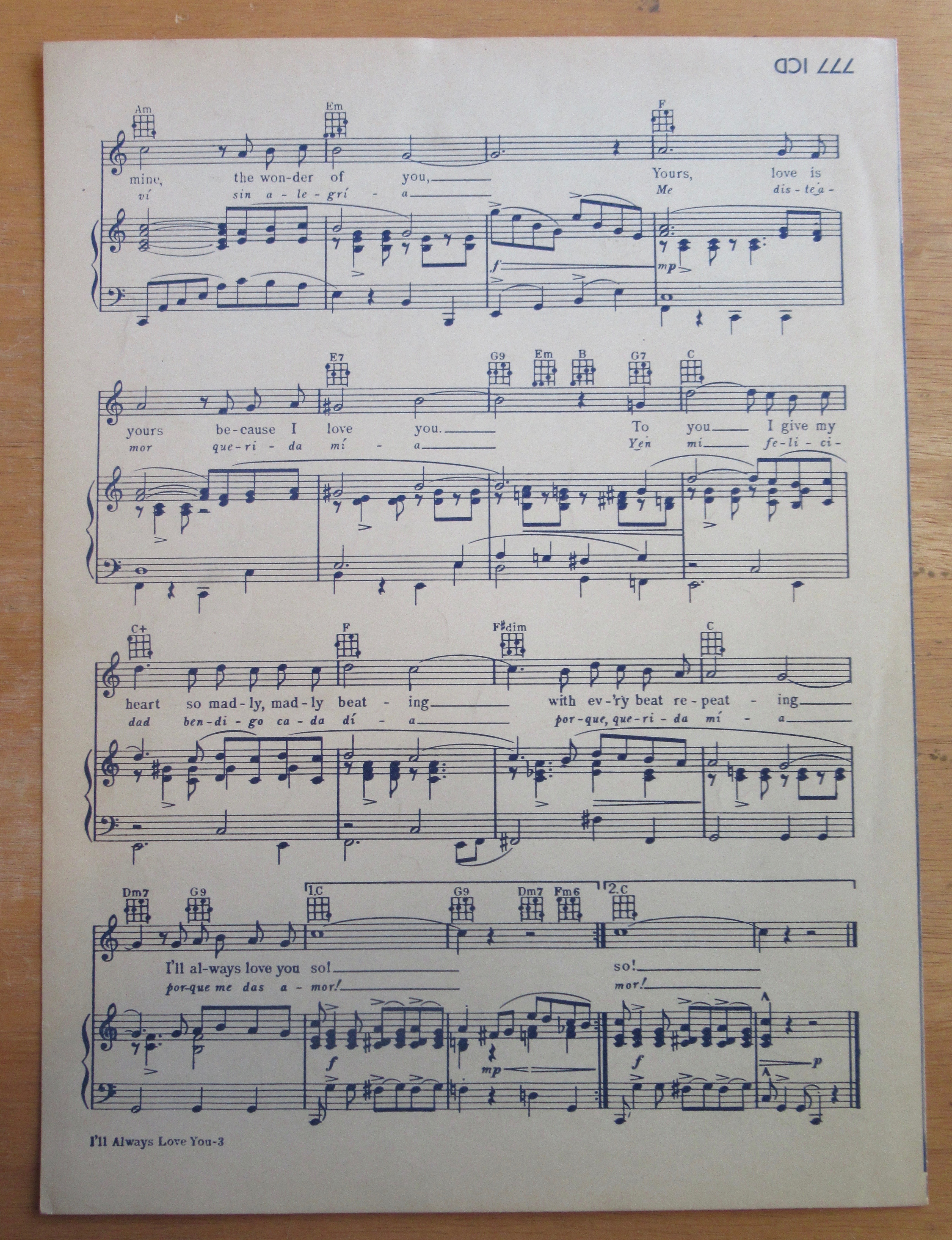 Sheet Music For 1950 Day After Day I'll Always Love You