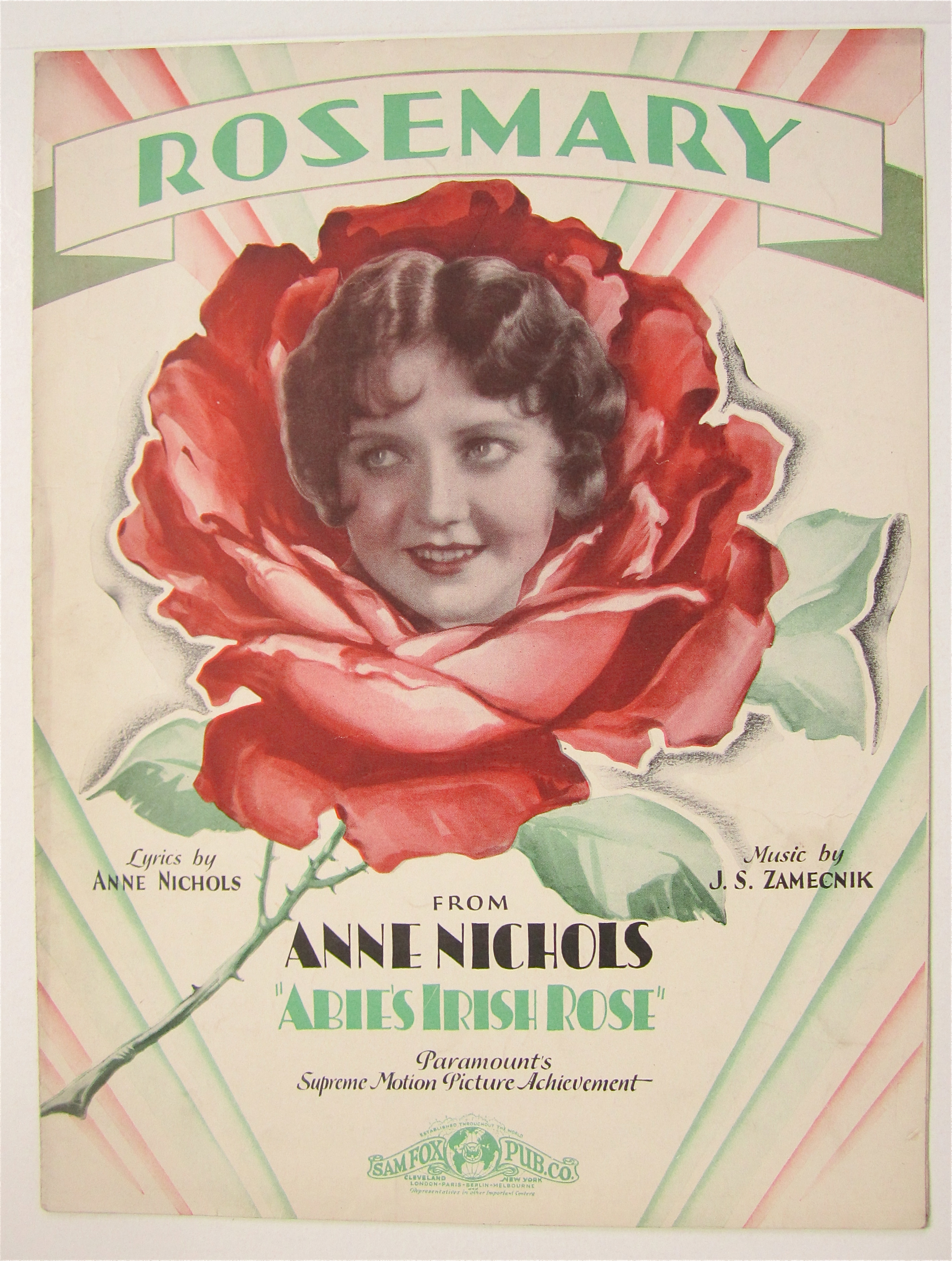 Sheet Music 1928 Rosemary (From Abie's Irish Rose)
