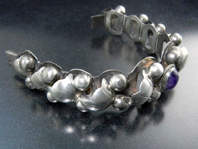 Mexican Silver & Purple Amethyst Bracelet