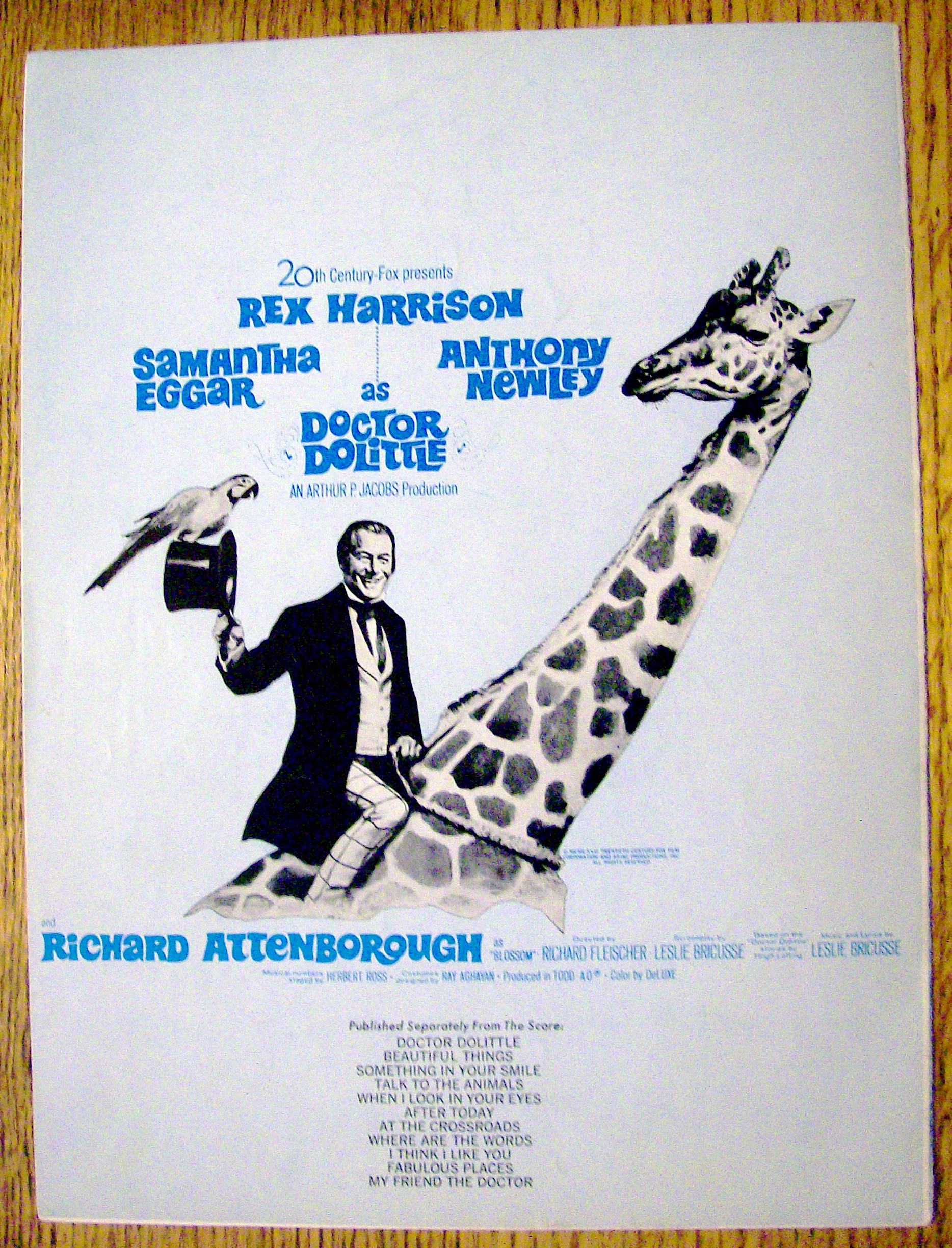 1967 Talk To The Animals By Leslie Bricusse-Dr Dolittle
