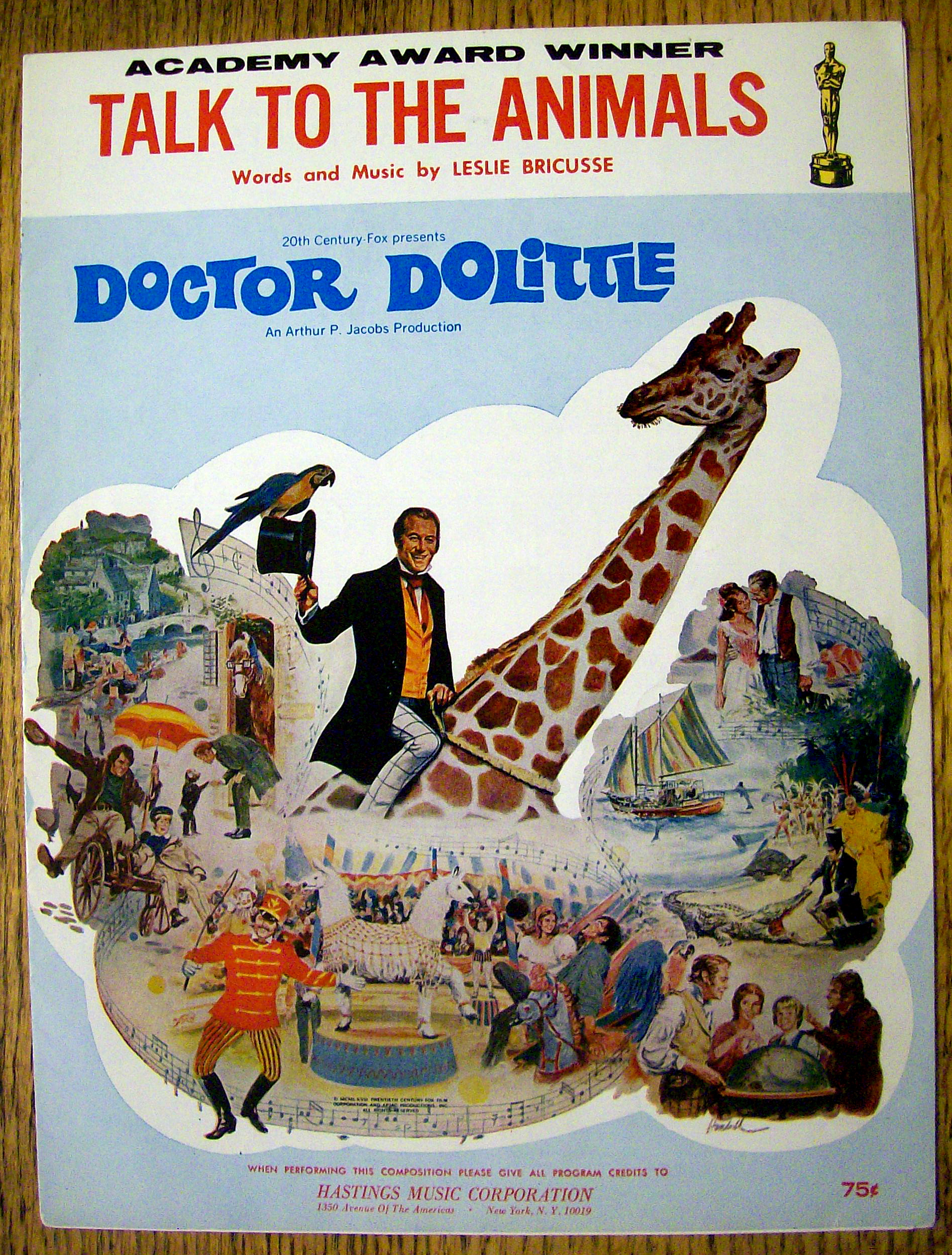1967 Talk To The Animals By Leslie Bricusse-Dr Dolittle