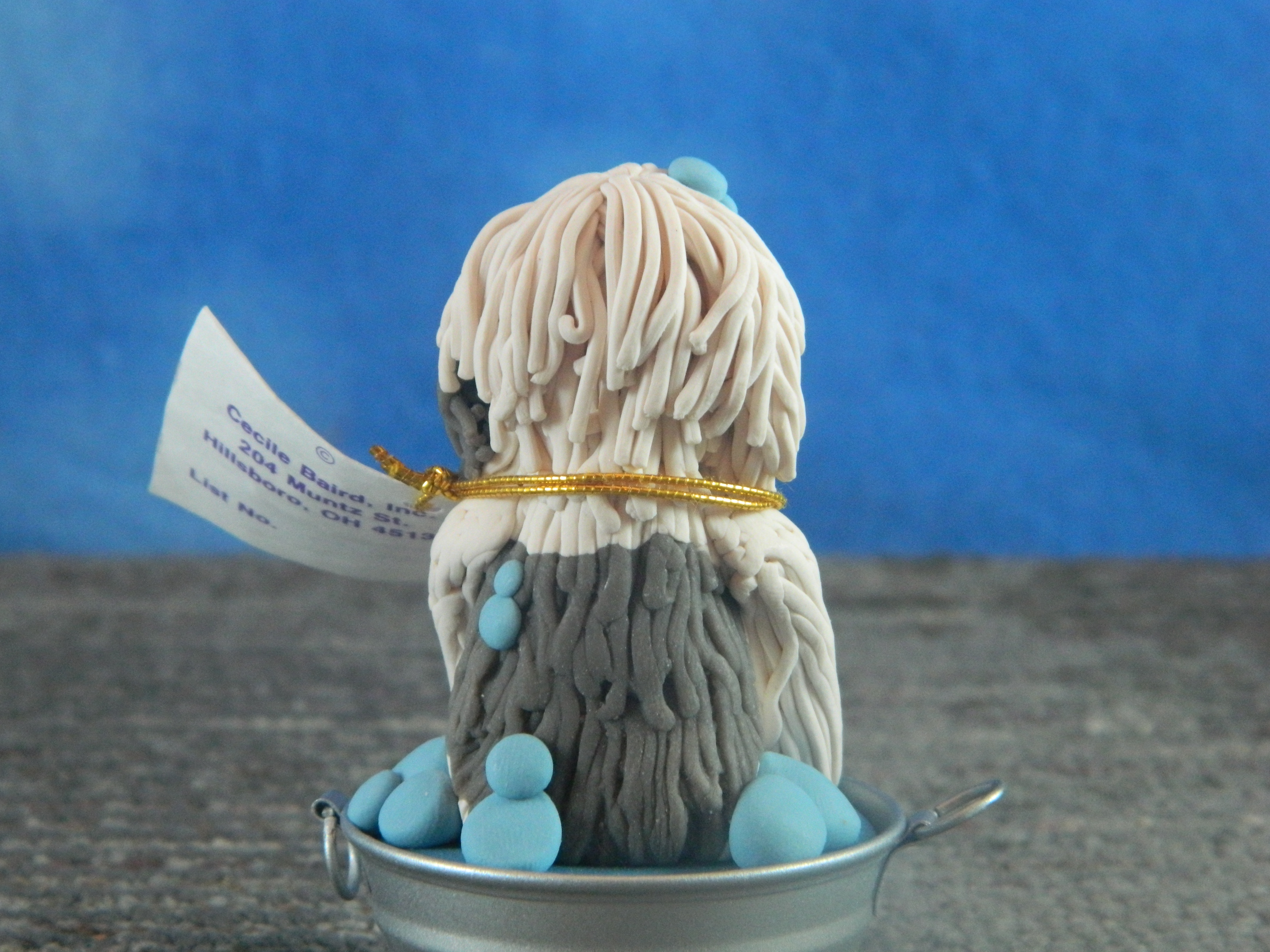 Cecile Old English Sheepdog in a Tub