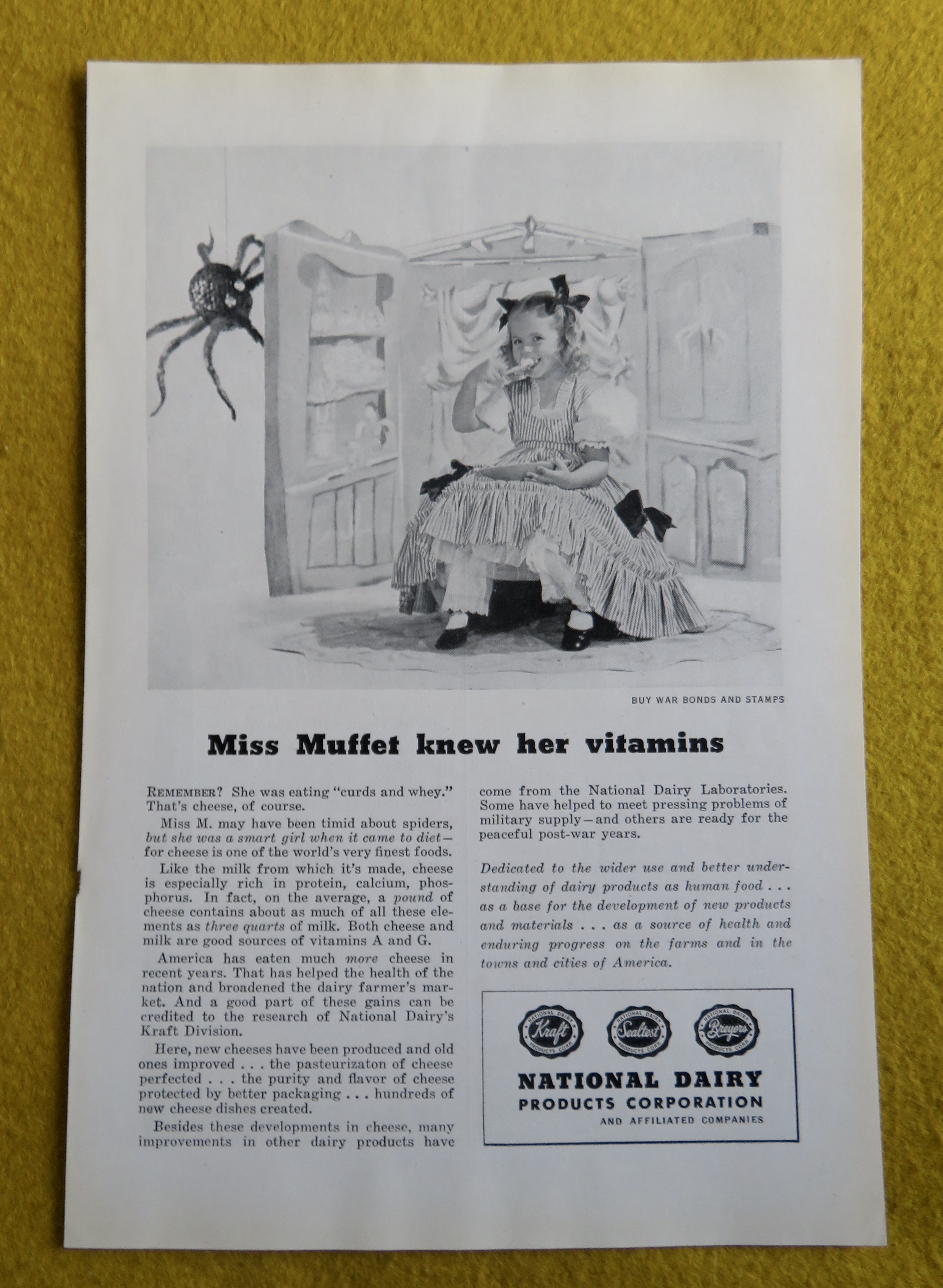 1945 National Dairy Association with Miss Muffet