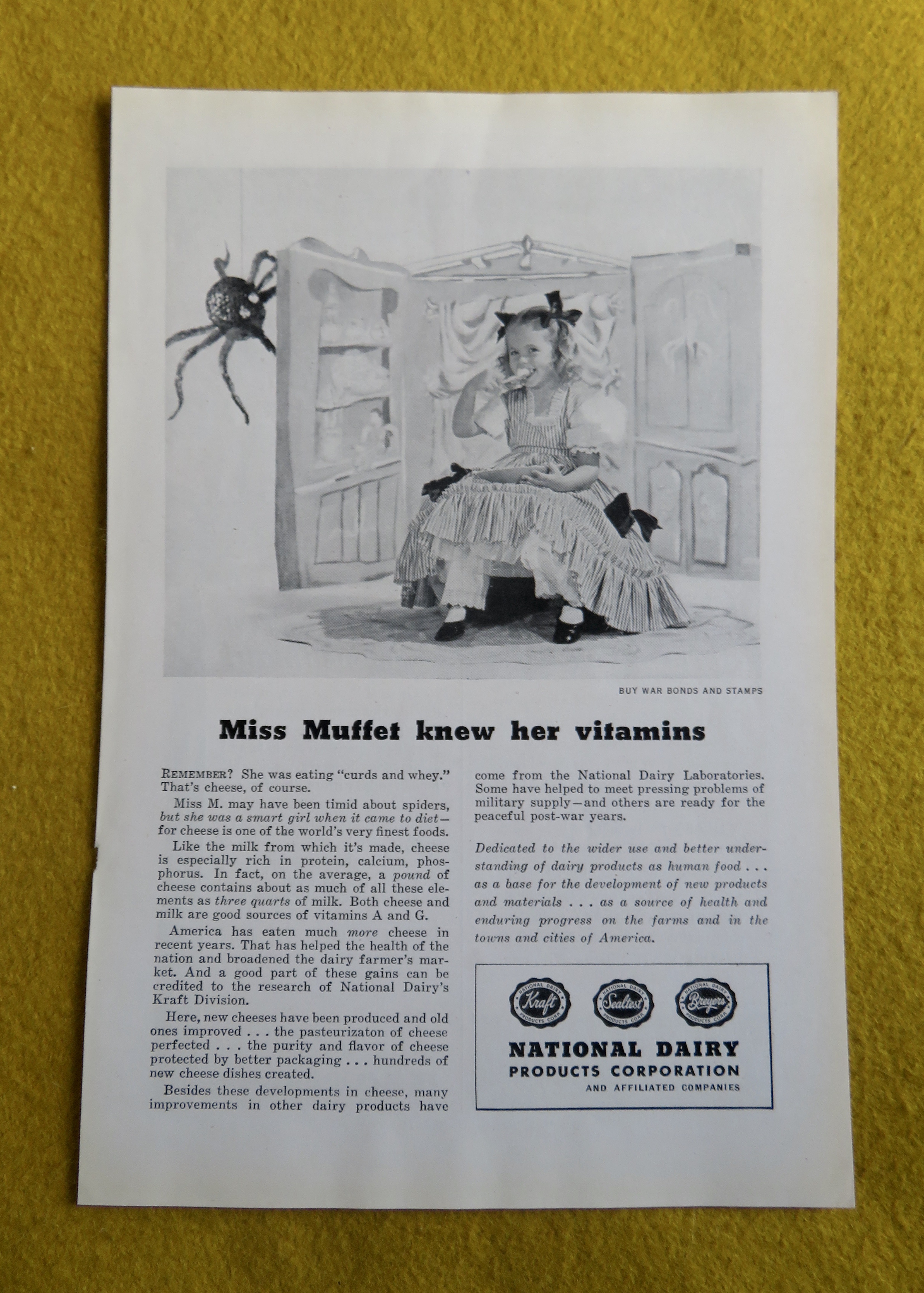 1945 National Dairy Association with Miss Muffet