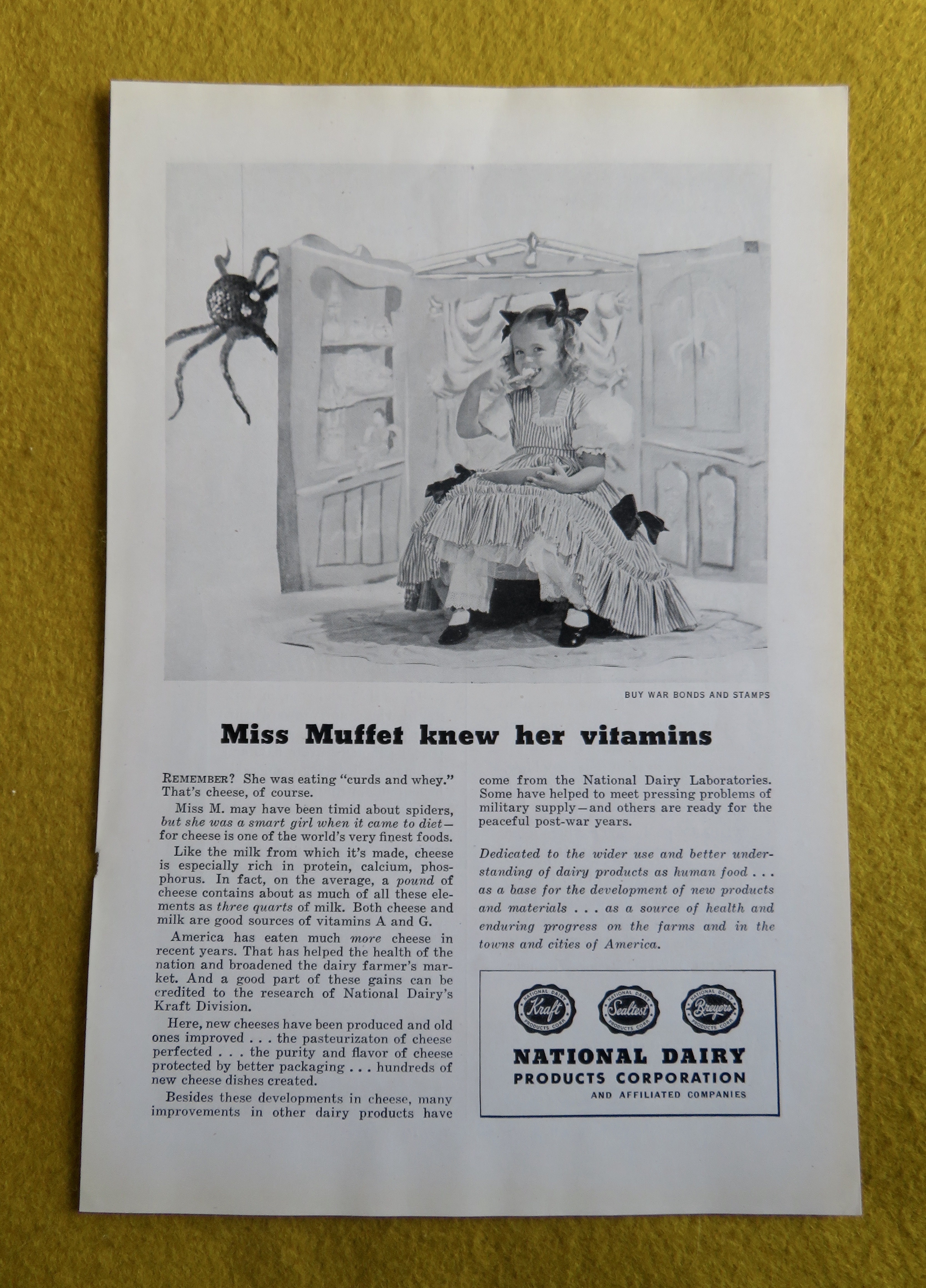 1945 National Dairy Association with Miss Muffet