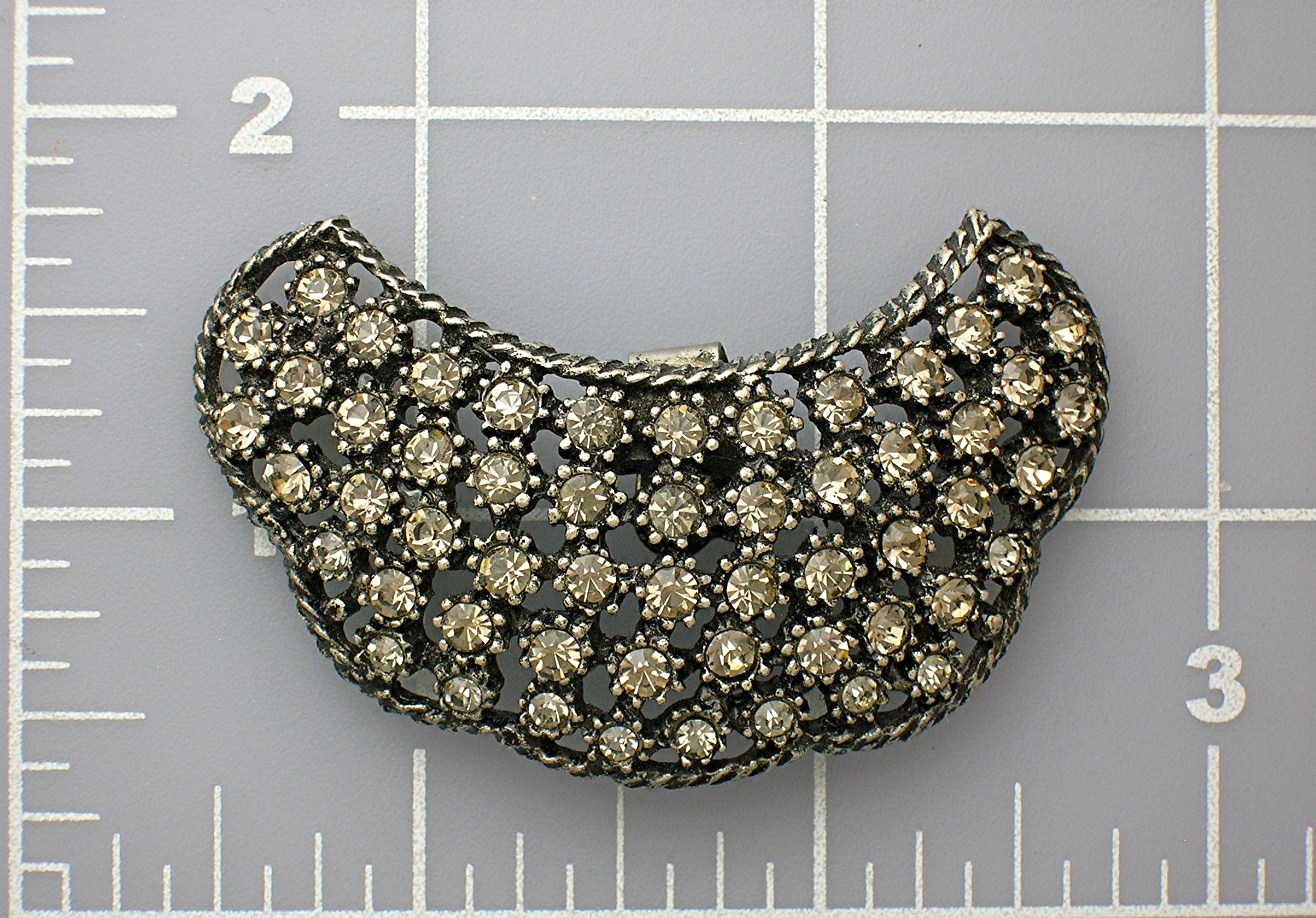 Crystal Grey Rhinestone  Vintage Shoe Clips.