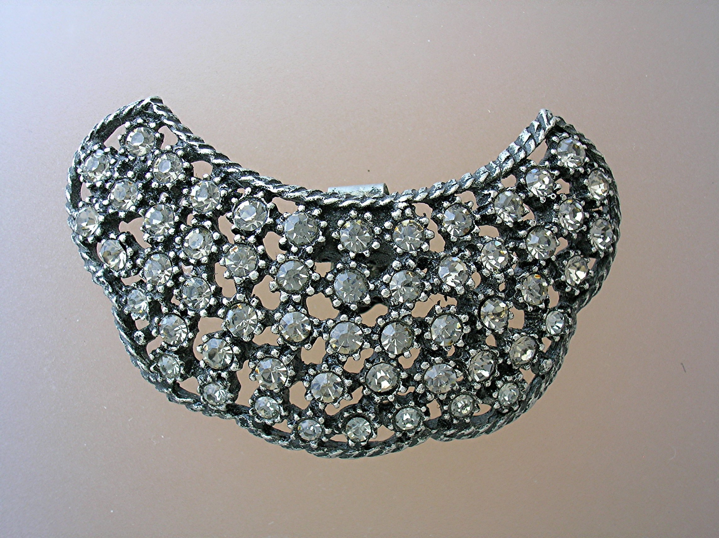 Crystal Grey Rhinestone  Vintage Shoe Clips.
