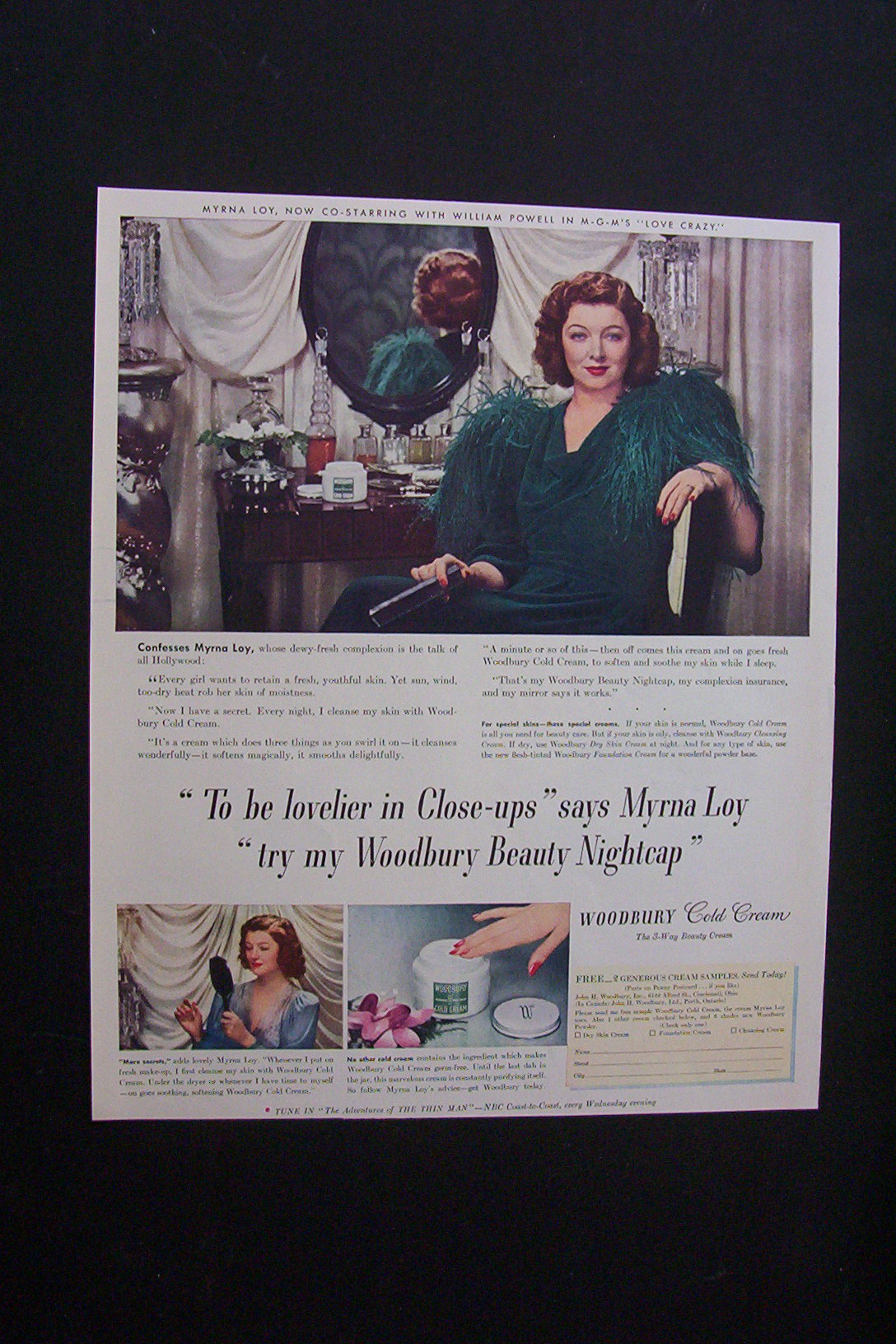 1941 Dual Ad: Woodbury Cold Cream & Prem Meat